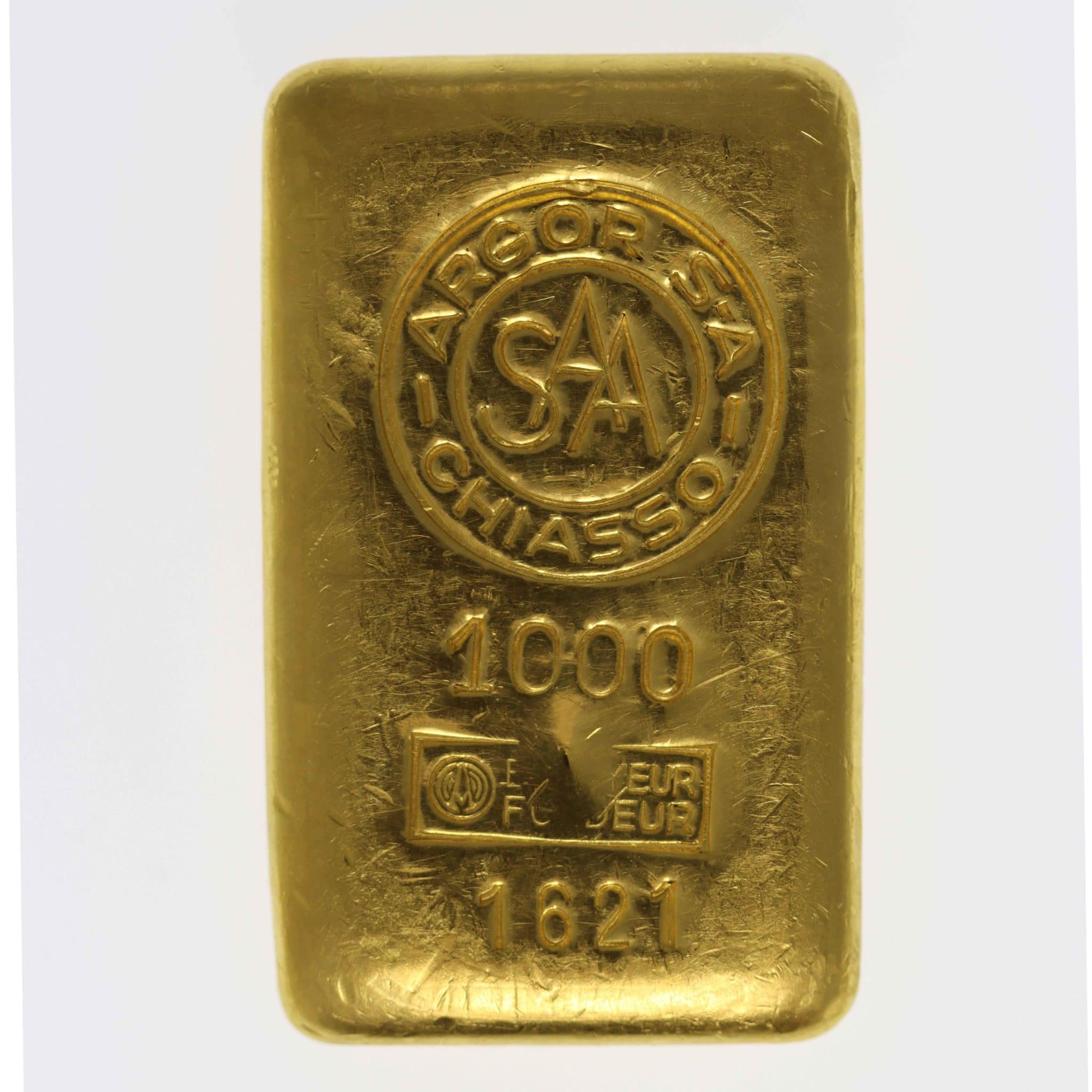Goldbarren 250 Gramm Schweiz Argor S.A. Chiasso