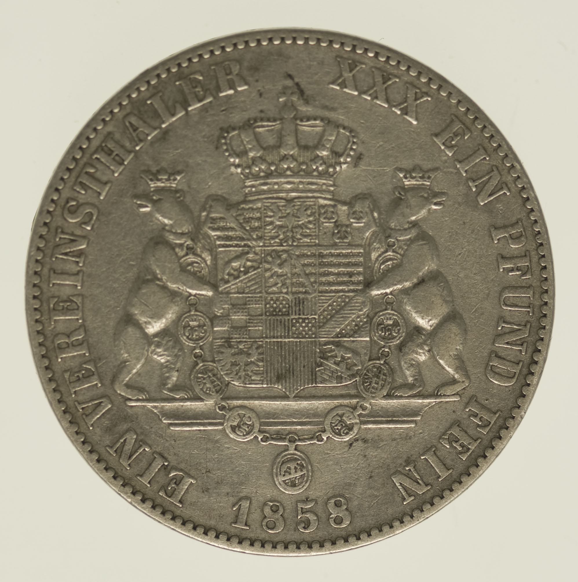 Anhalt Dessau Leopold Friedrich Vereinstaler 1858