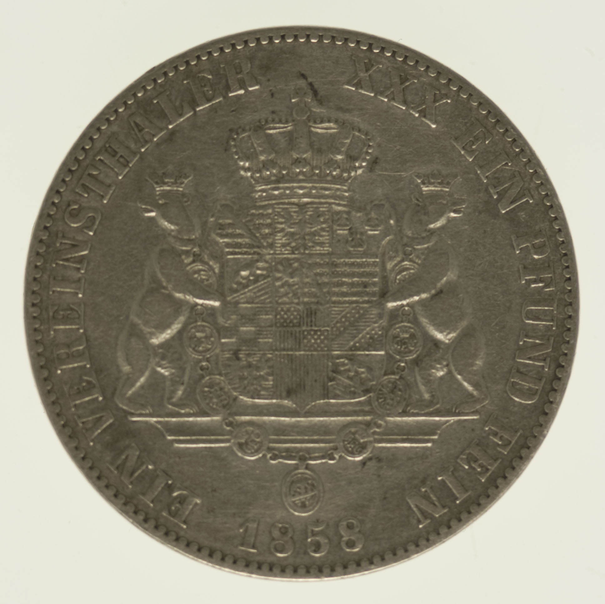 Anhalt Dessau Leopold Friedrich Vereinstaler 1858