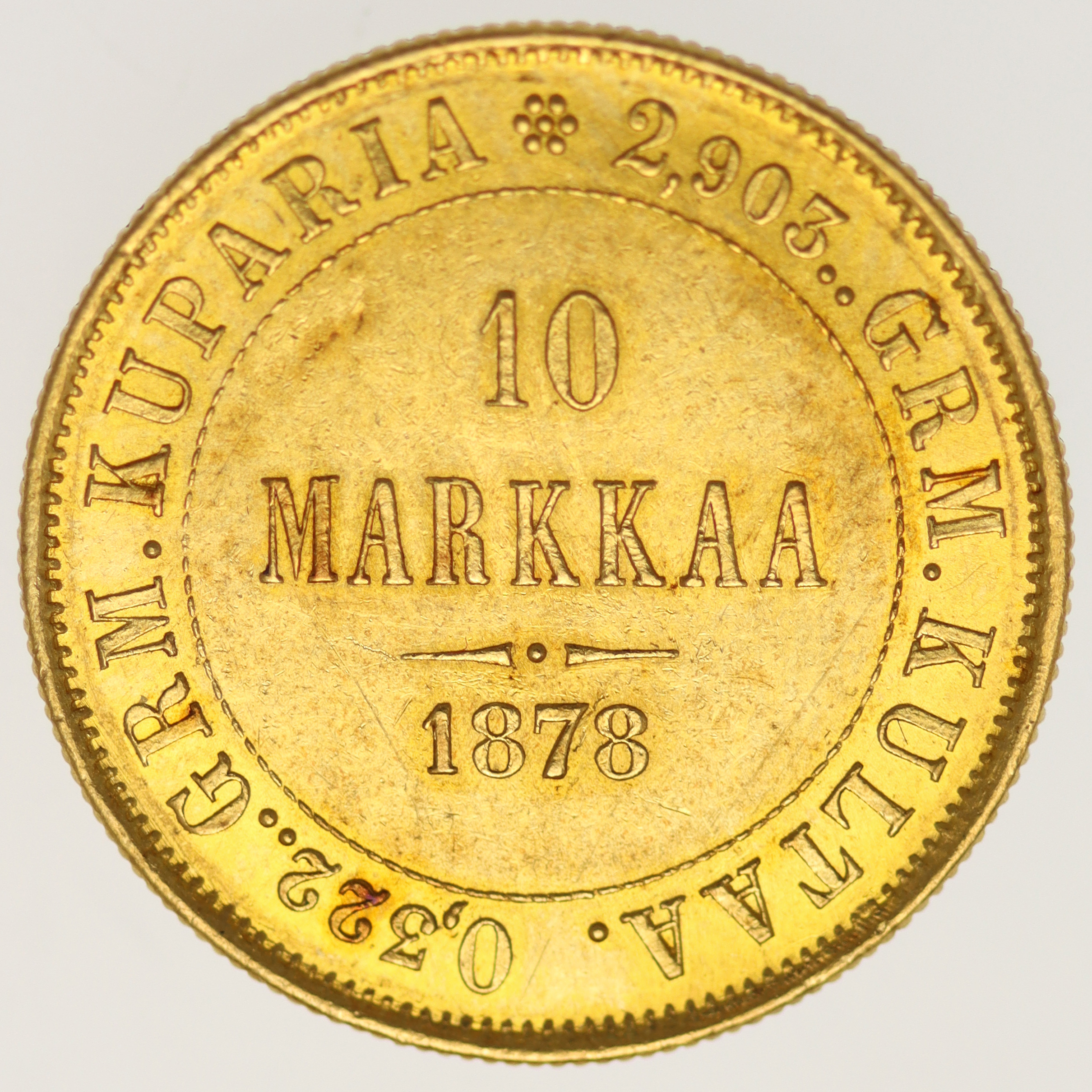 Finnland Alexander II. 10 Markkaa 1878