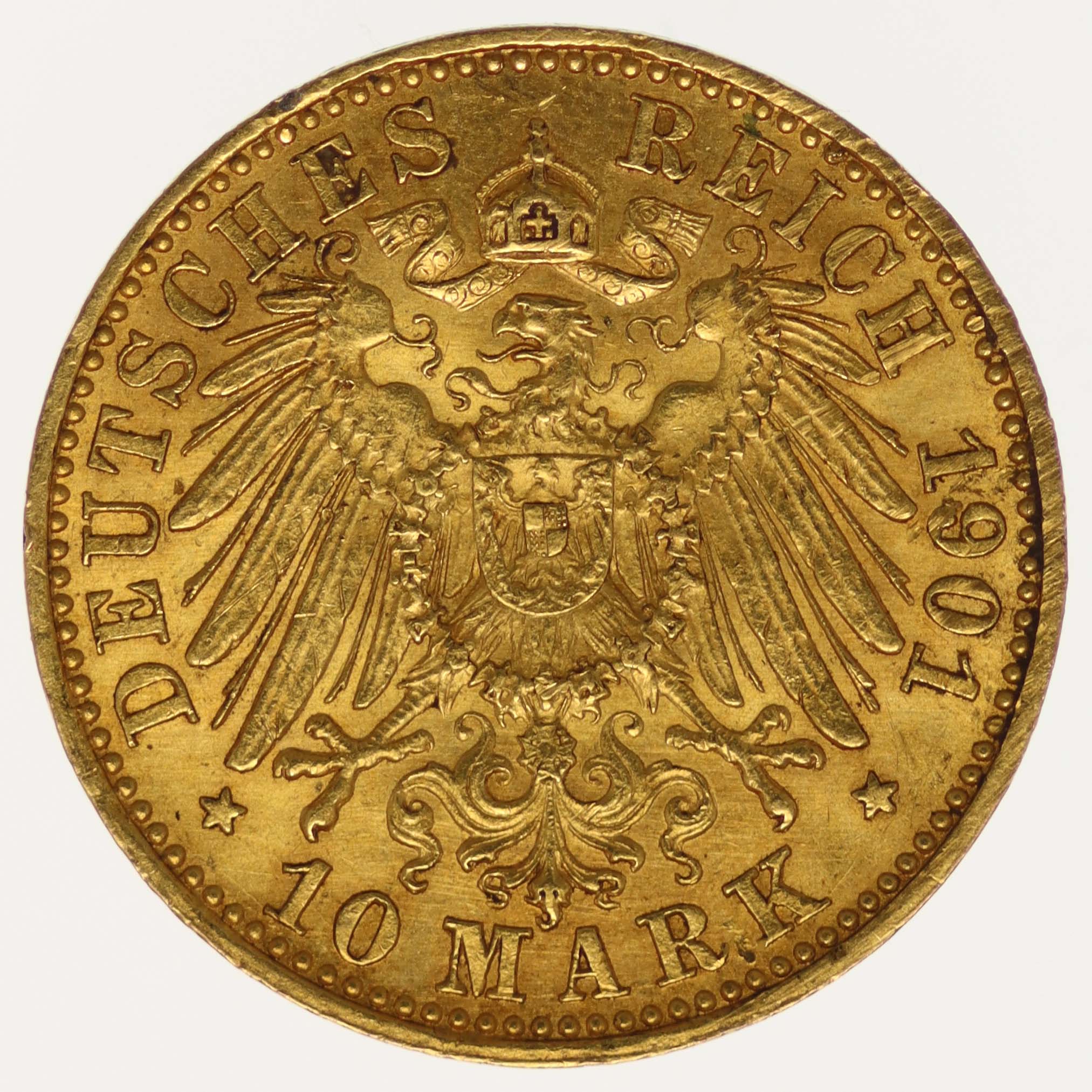 Lübeck Stadtwappen 10 Mark 1901 A