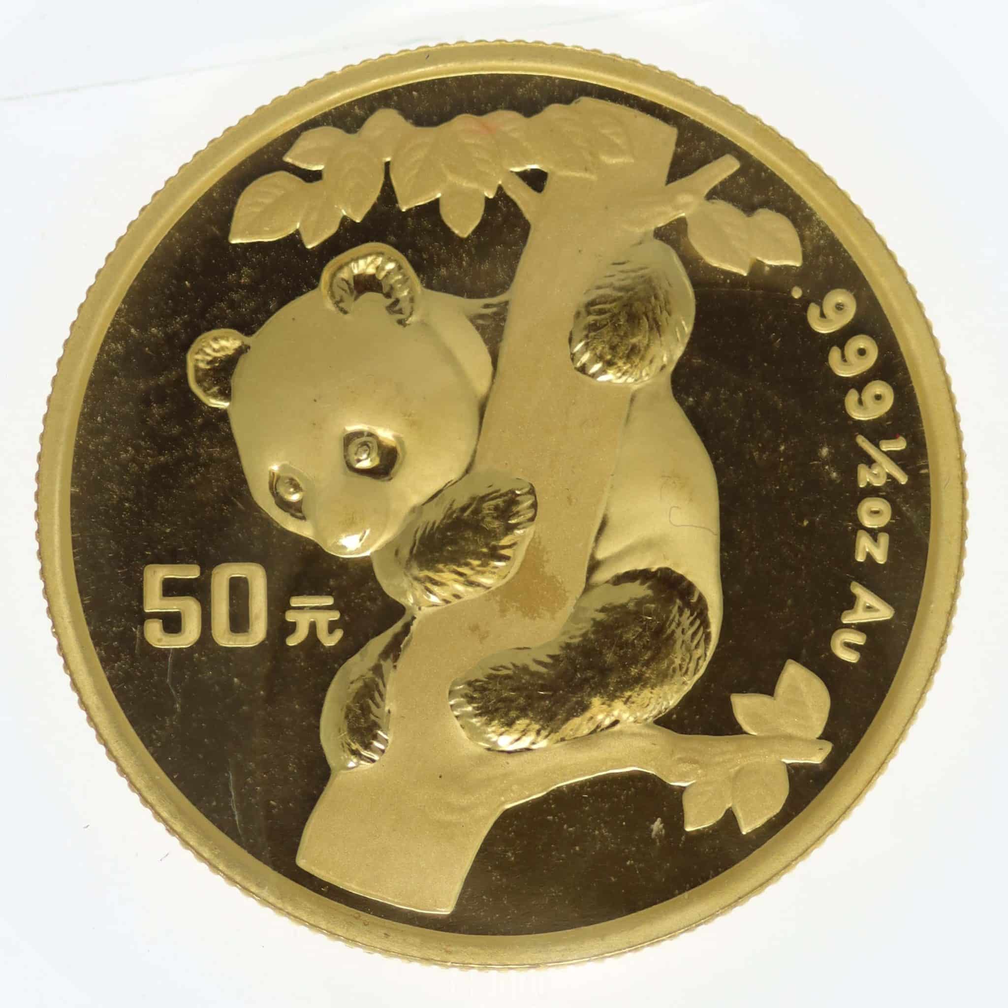 China Panda 50 Yuan 1996 1/2 Unze
