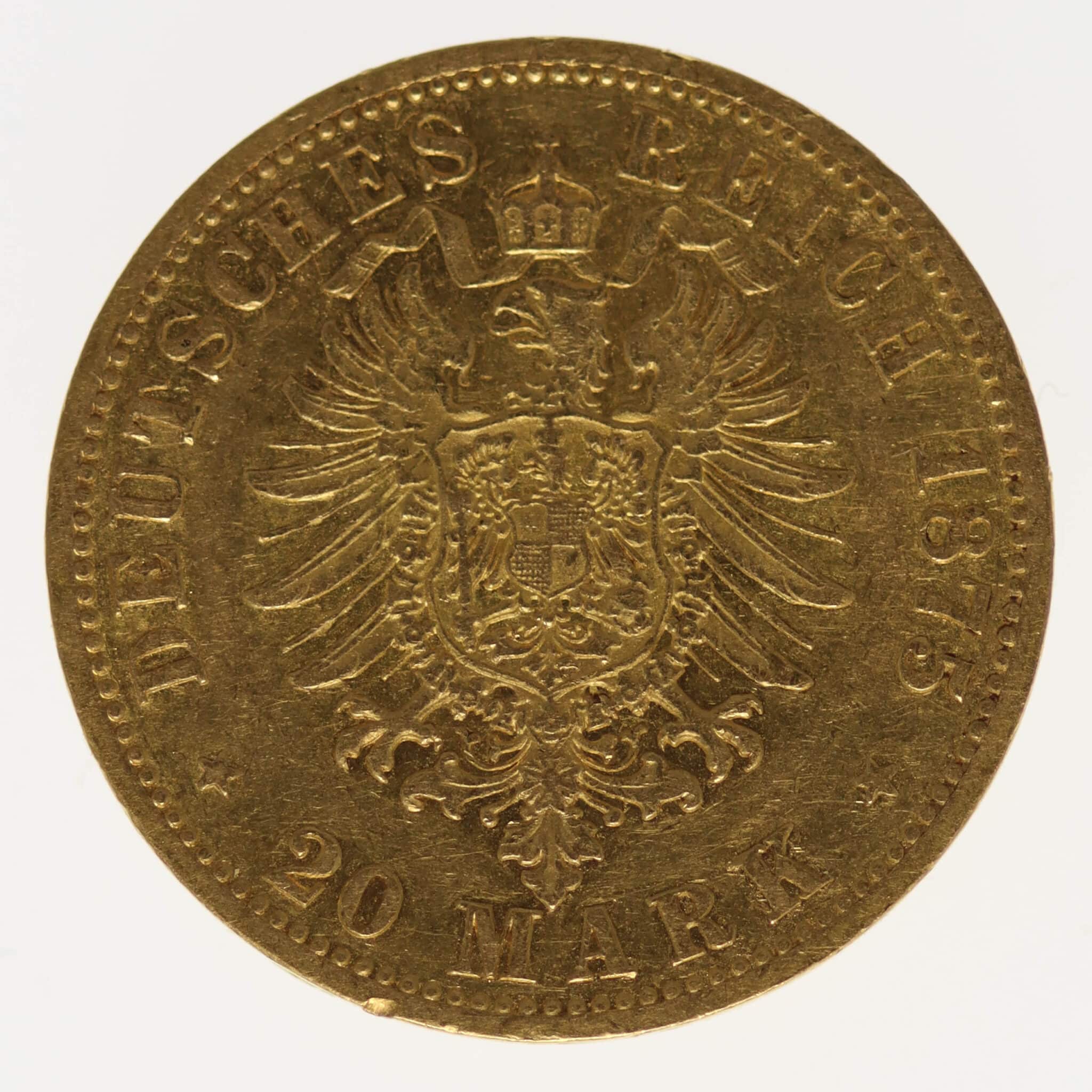 Preussen Wilhelm I. 20 Mark 1875 B