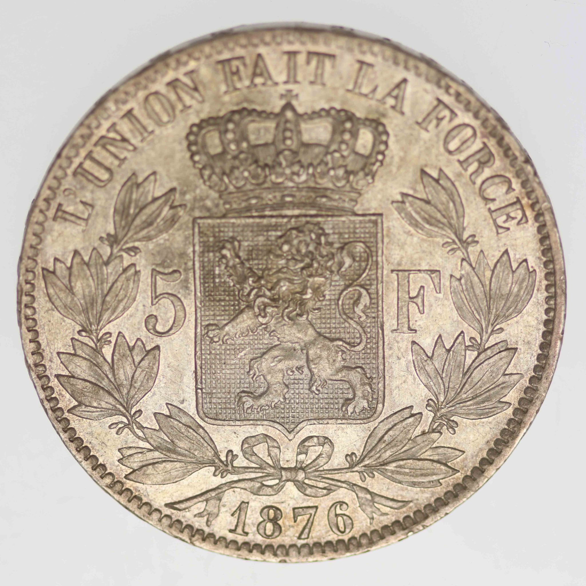 Belgien Leopold I. 5 Francs 1876
