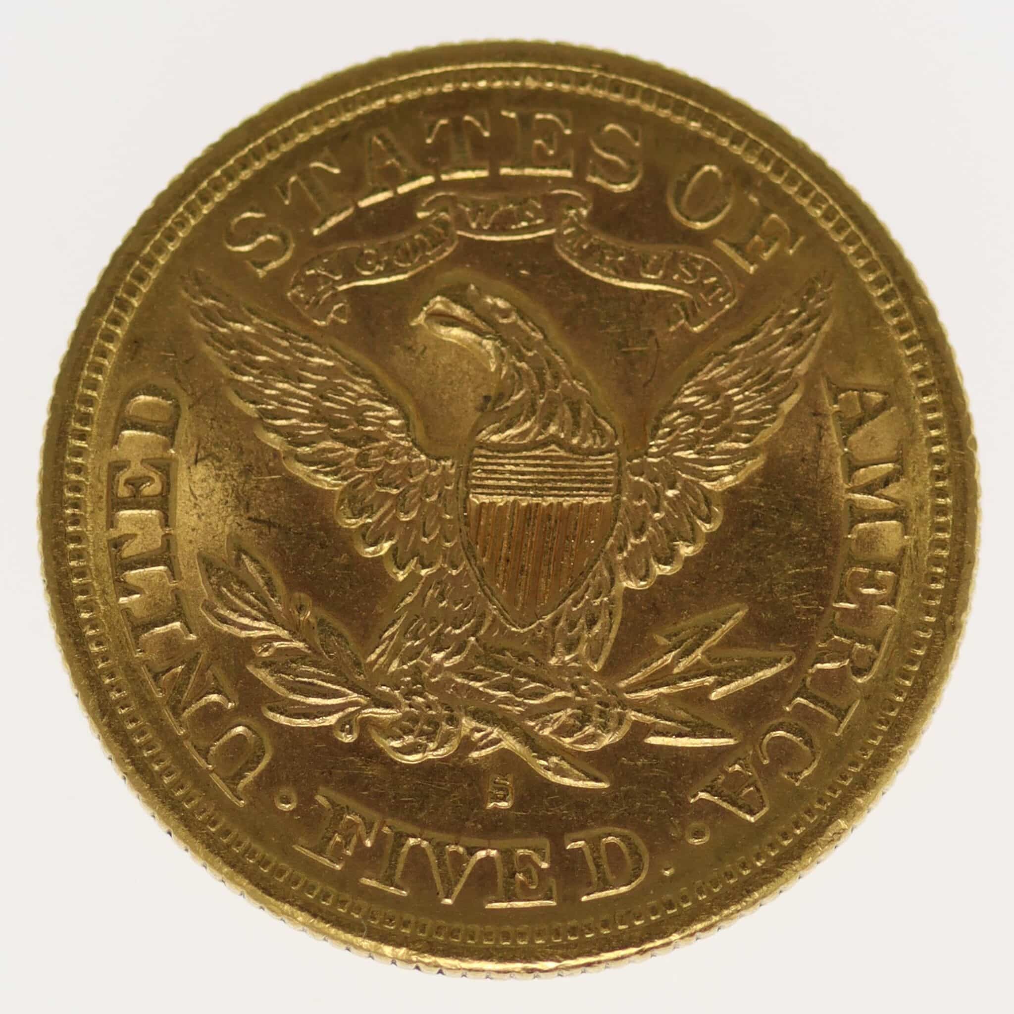 USA 5 Dollars 1879 S Liberty / Kopf