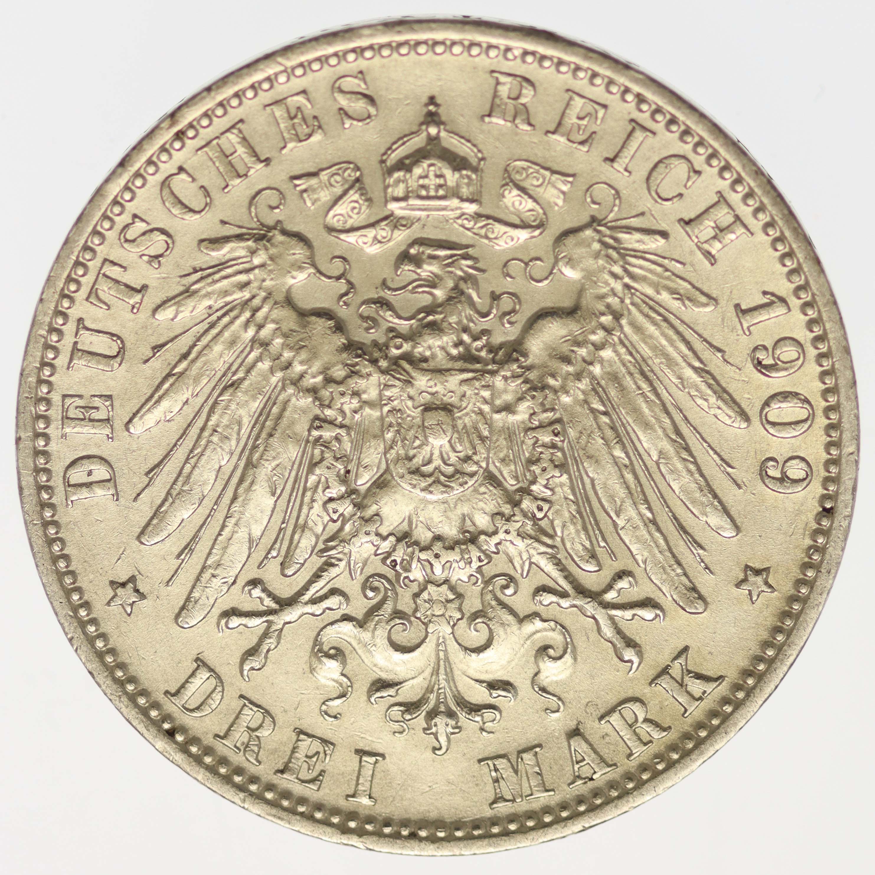 Anhalt Friedrich II. 3 Mark 1909 A