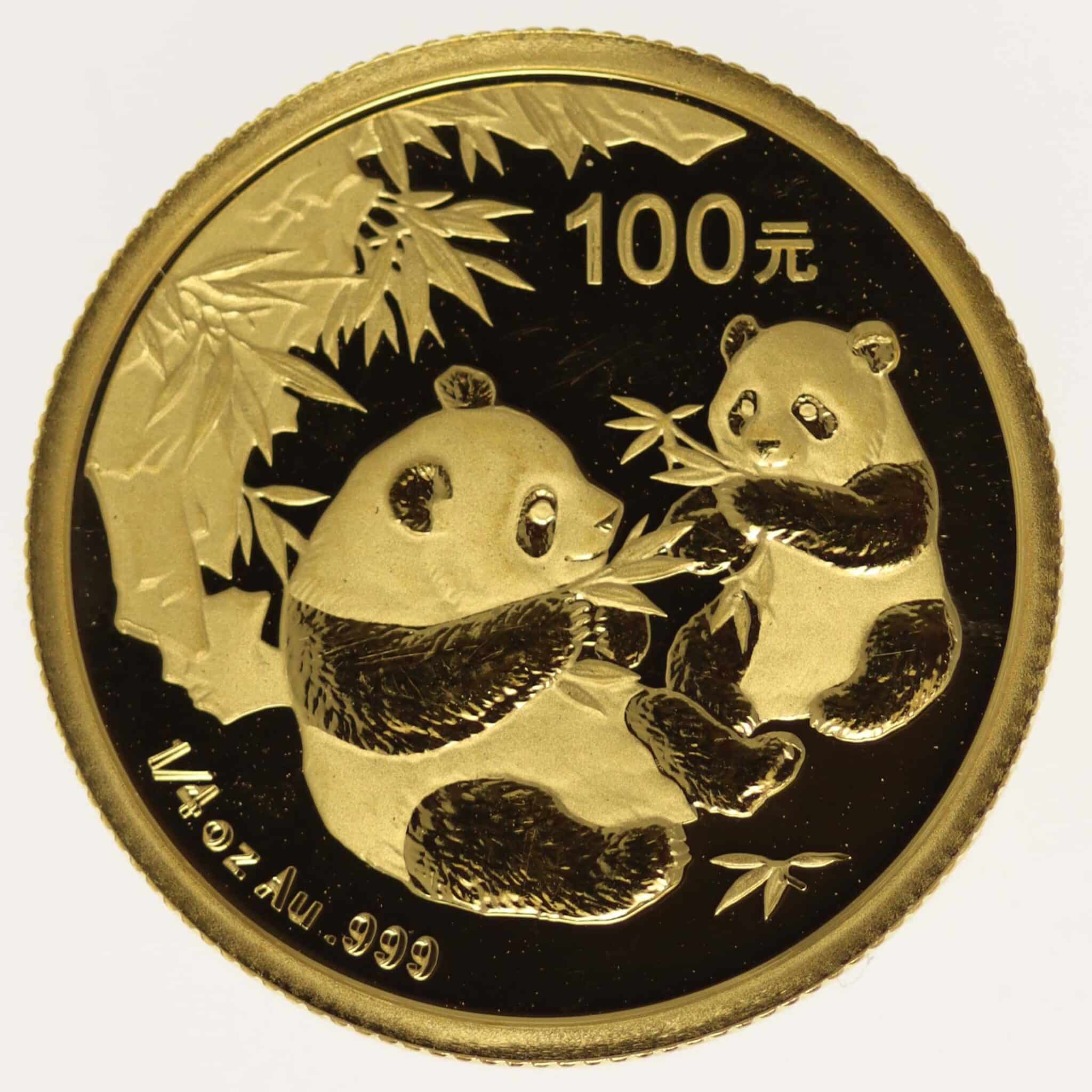 China Panda 100 Yuan 2006 1/4 Unze
