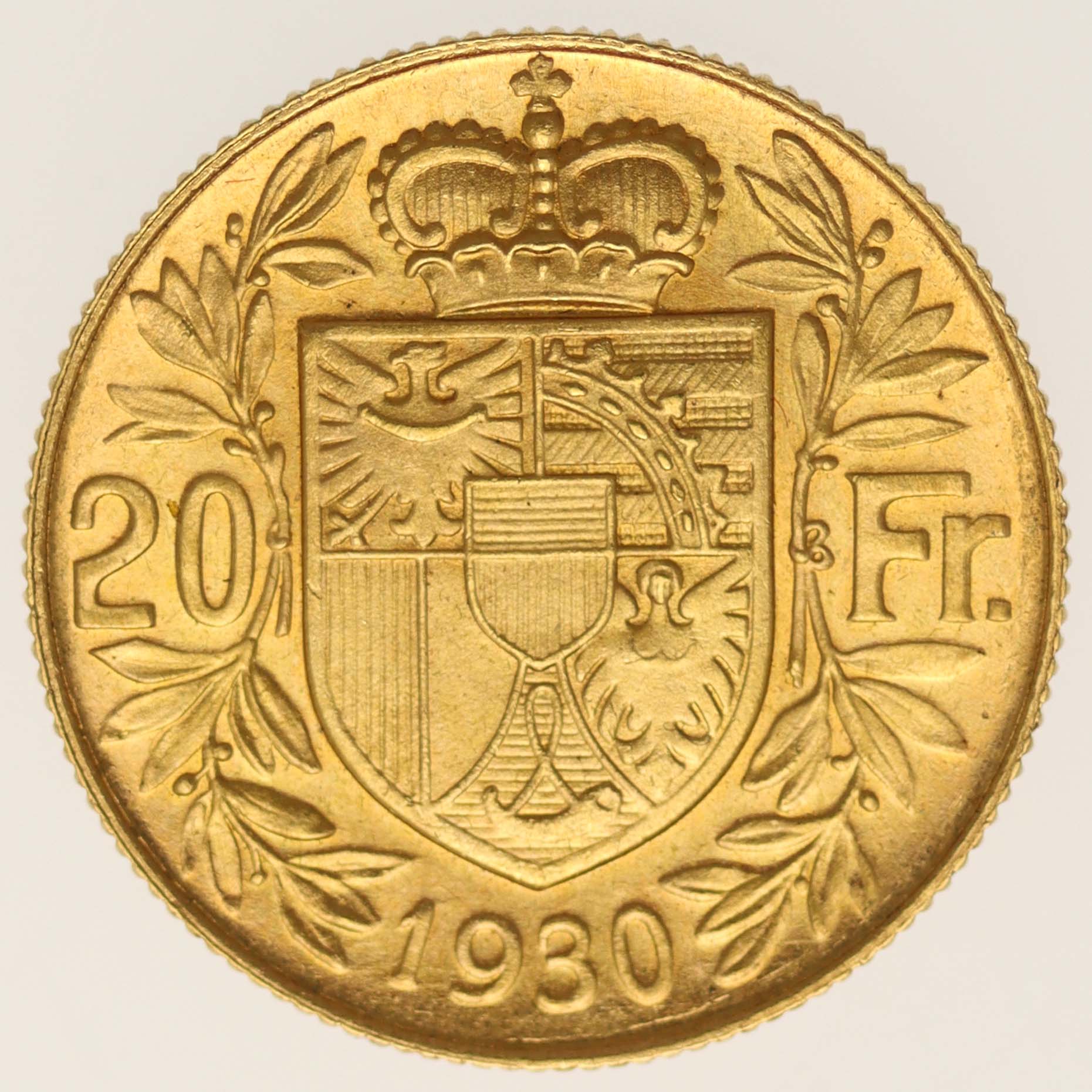 Liechtenstein Franz I. 20 Franken 1930