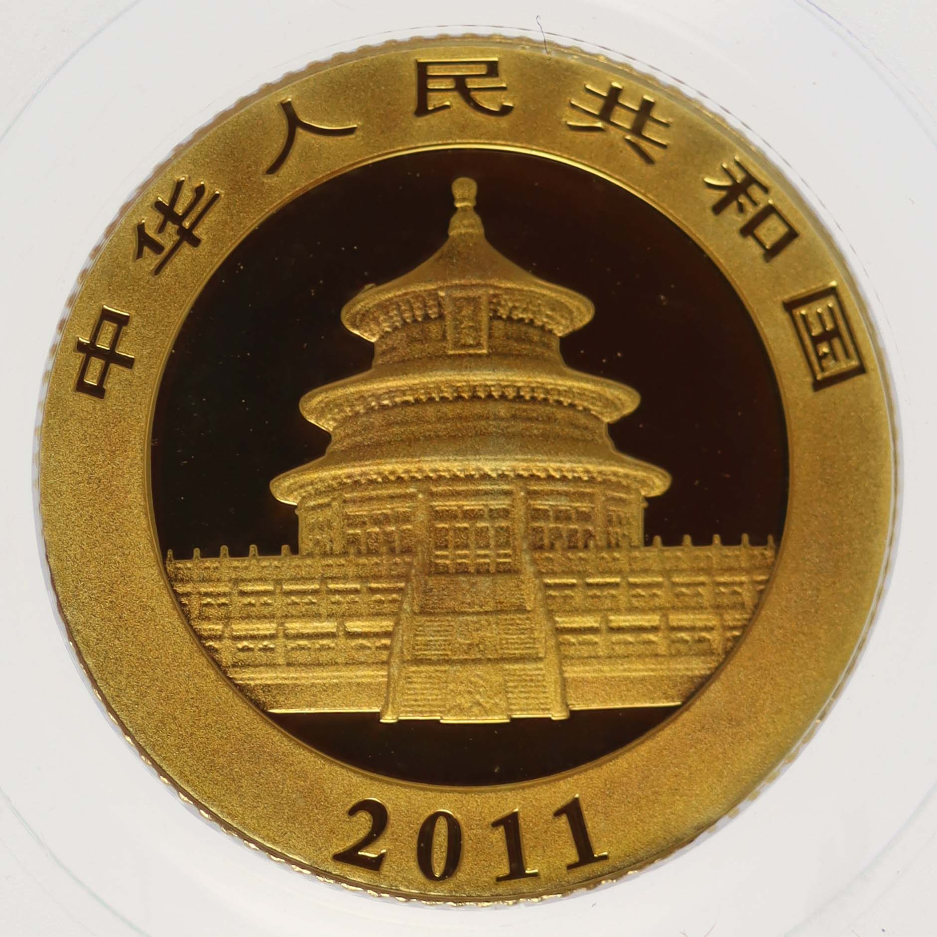 China Panda 50 Yuan 2011 1/10 Unze