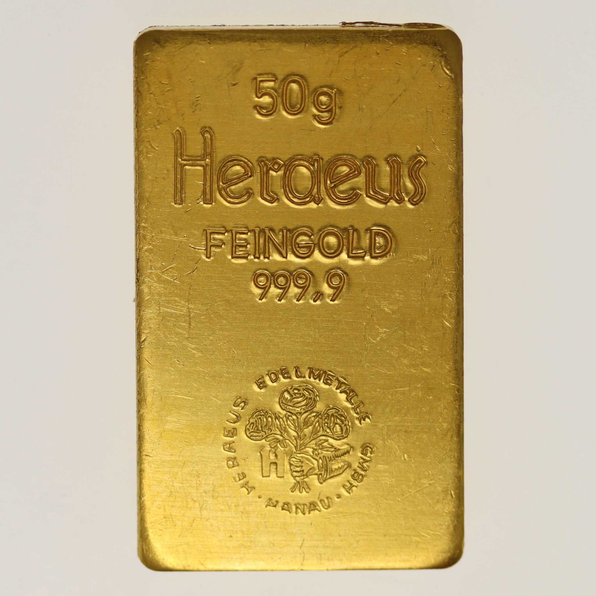 Goldbarren 50 Gramm Heraeus