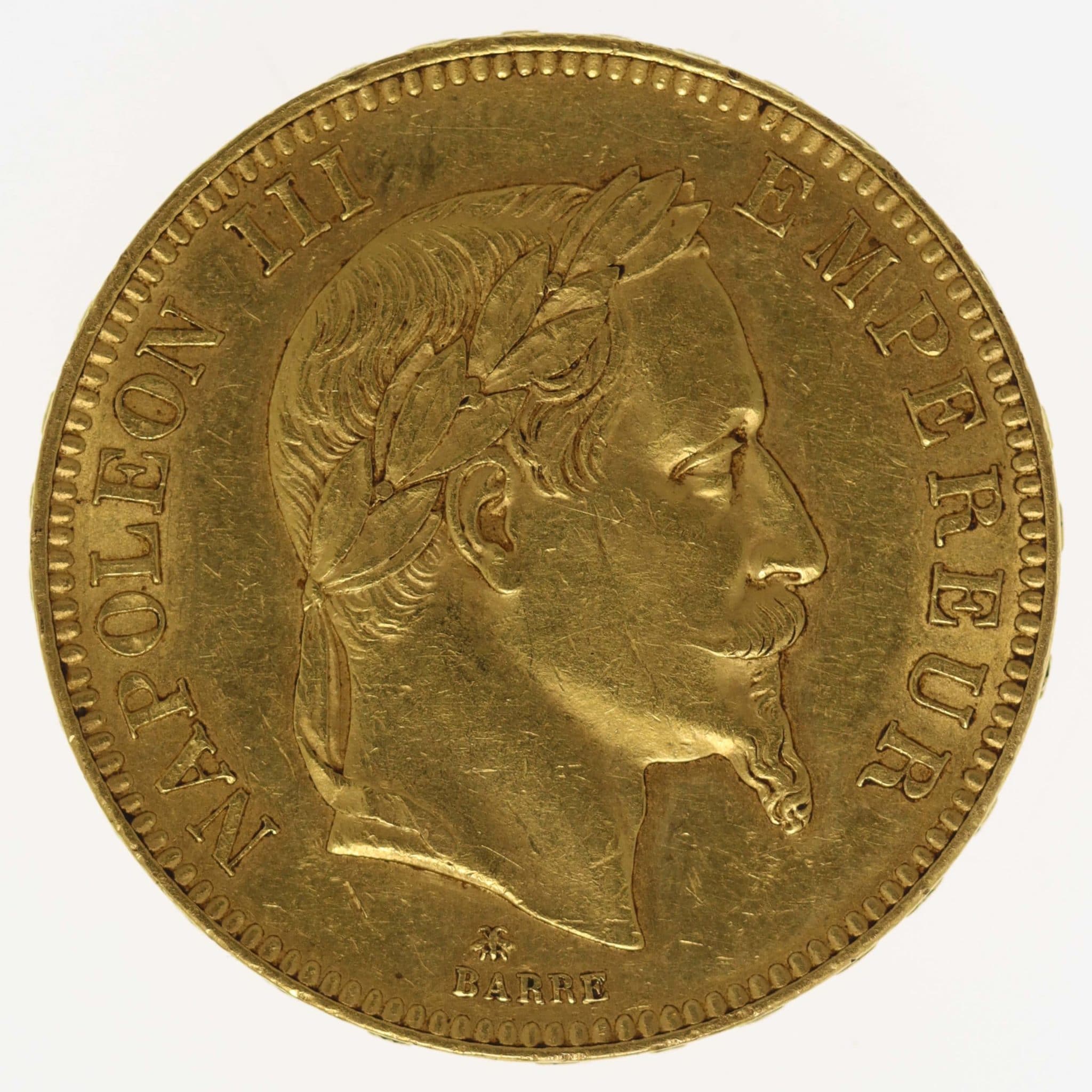 Frankreich Napoleon III. 100 Francs 1866 A