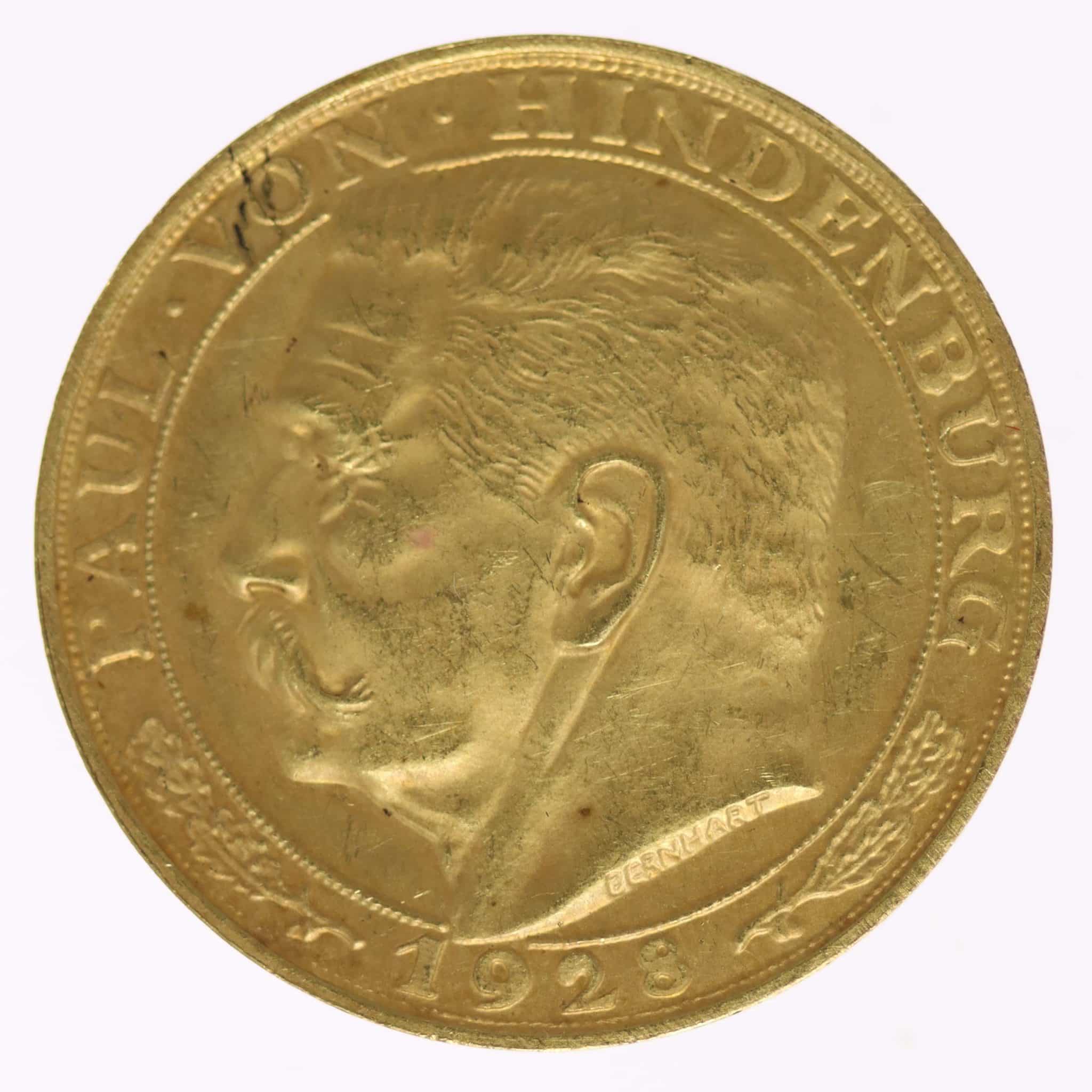 Weimarer Republik Goldmedaille 1928