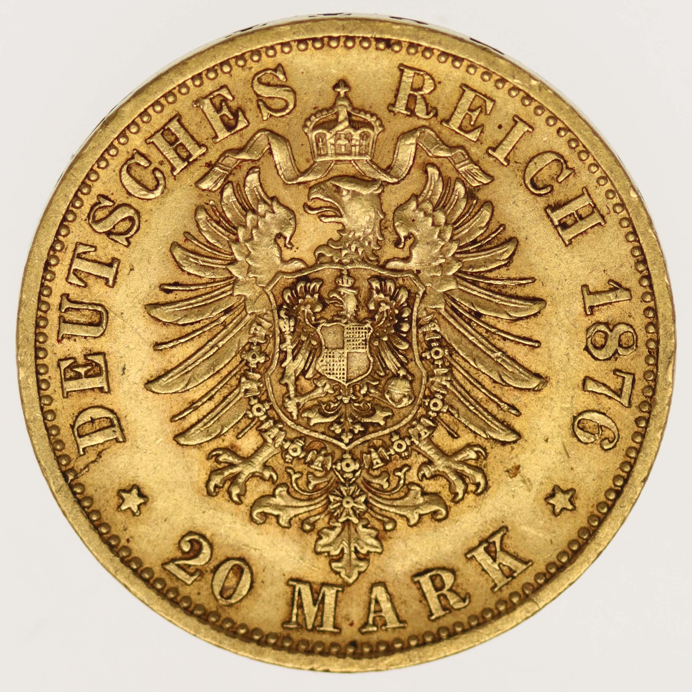 Württemberg Karl 20 Mark 1876