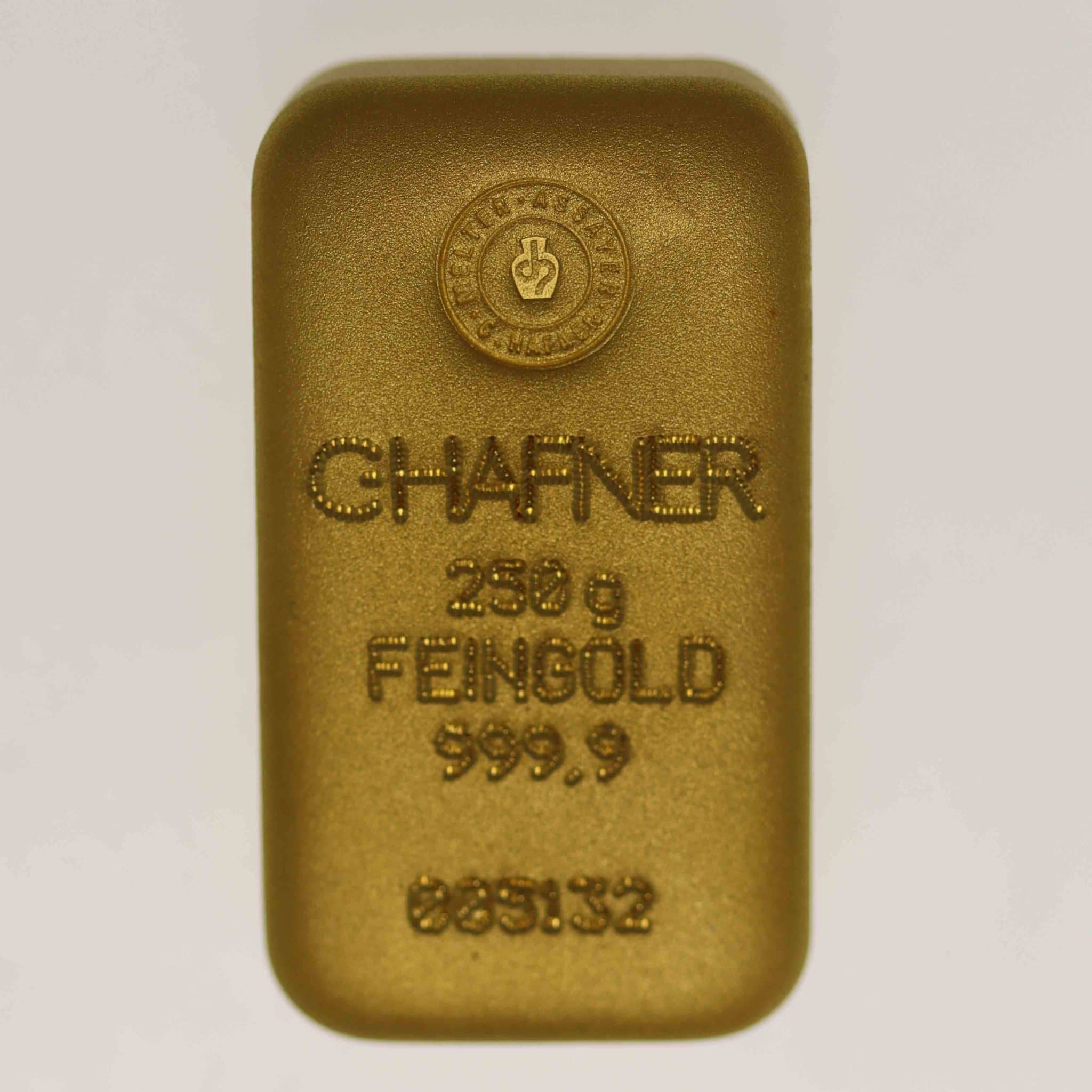 Goldbarren 250 Gramm C. Hafner