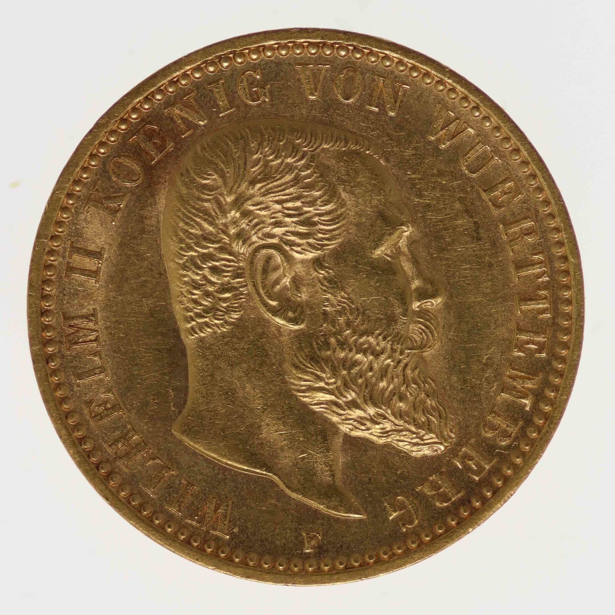 Württemberg Wilhelm II. 10 Mark 1898
