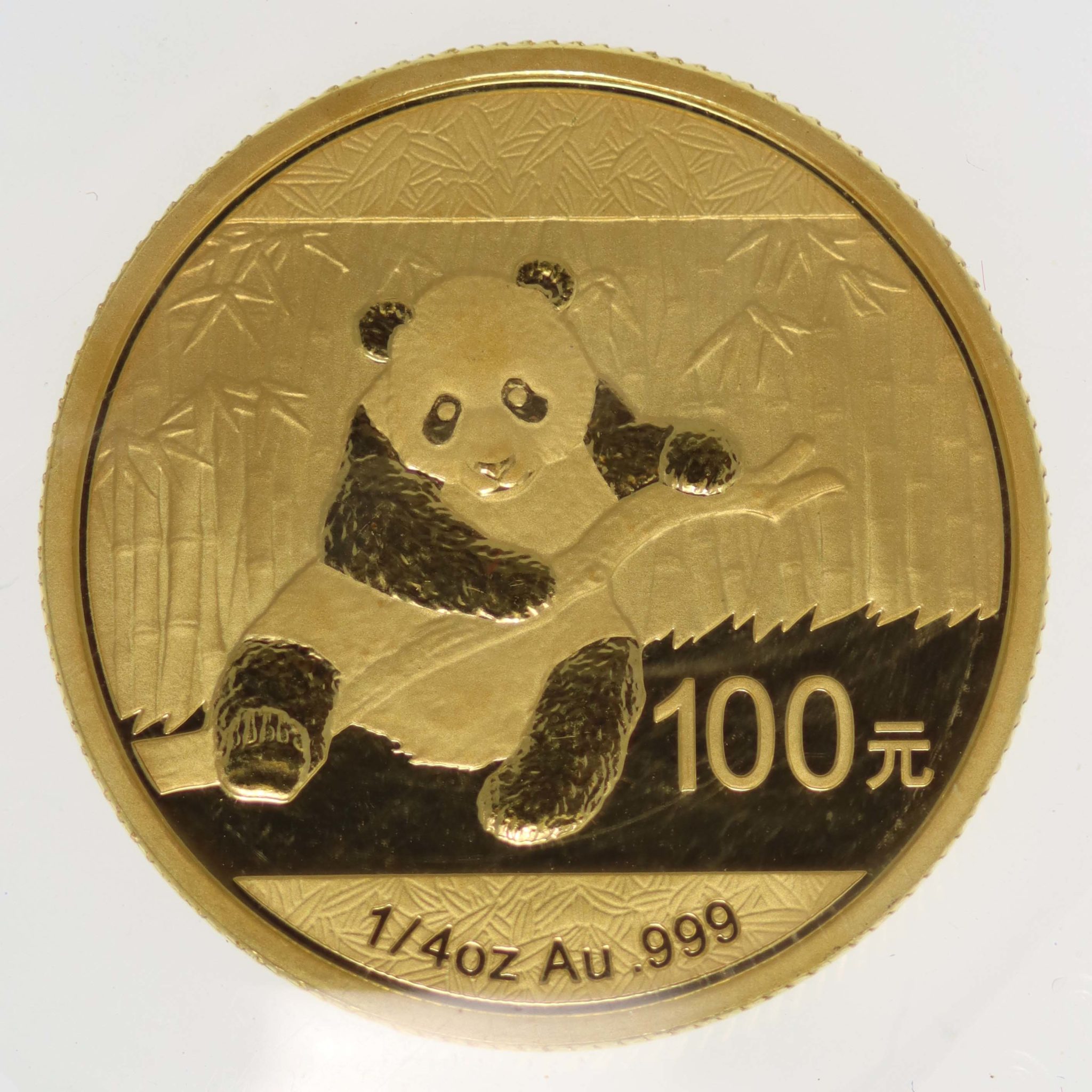China Panda 100 Yuan 2014 1/4 Unze