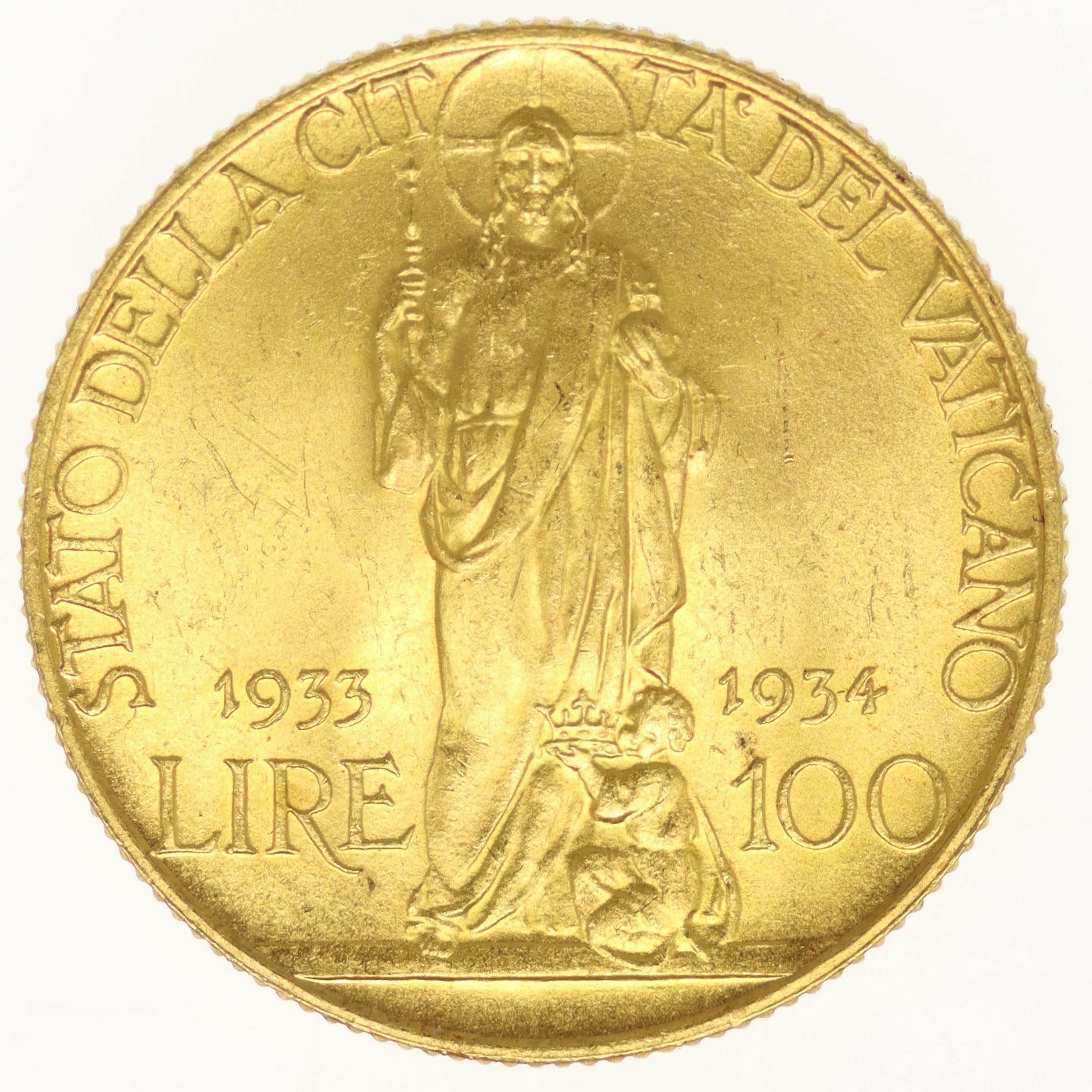 Vatikan Pius XI. 100 Lire 1933 / 1934