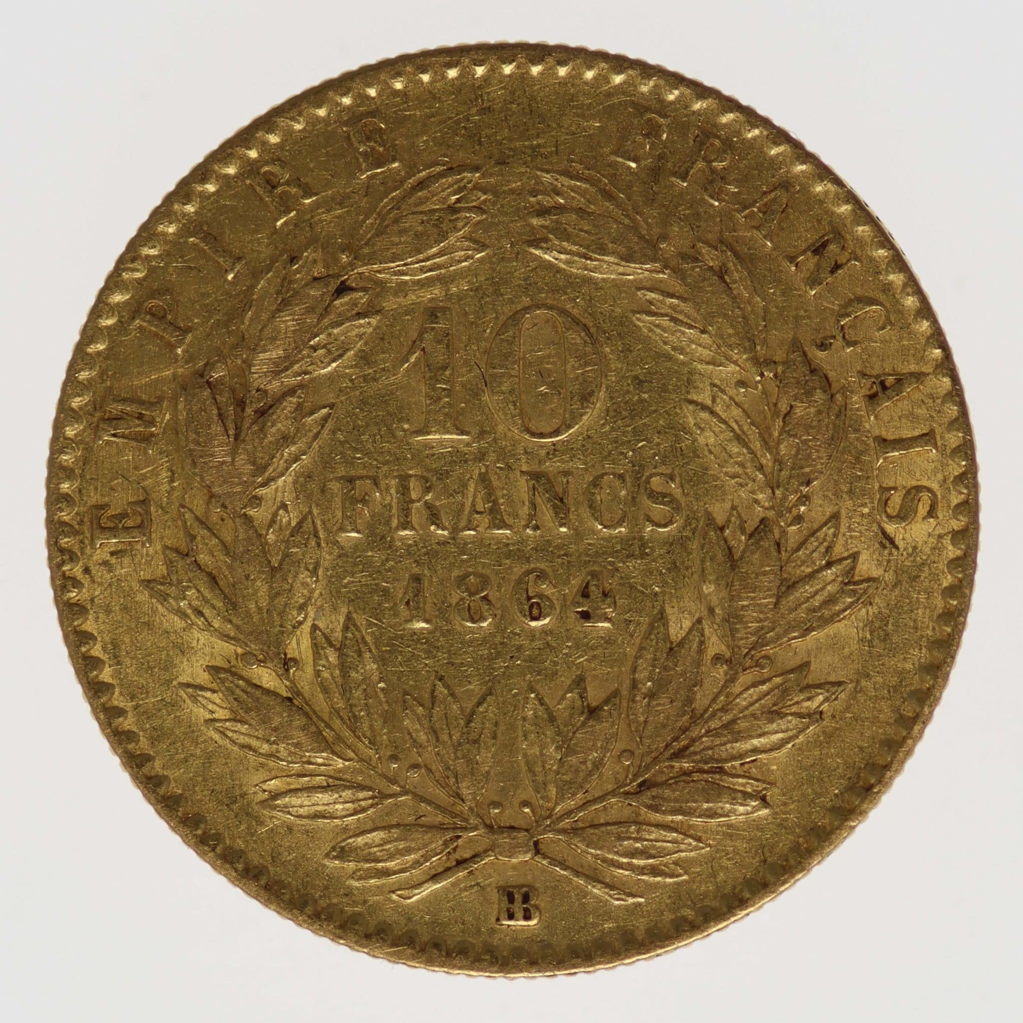 Frankreich Napoleon III. 10 Francs 1864 BB