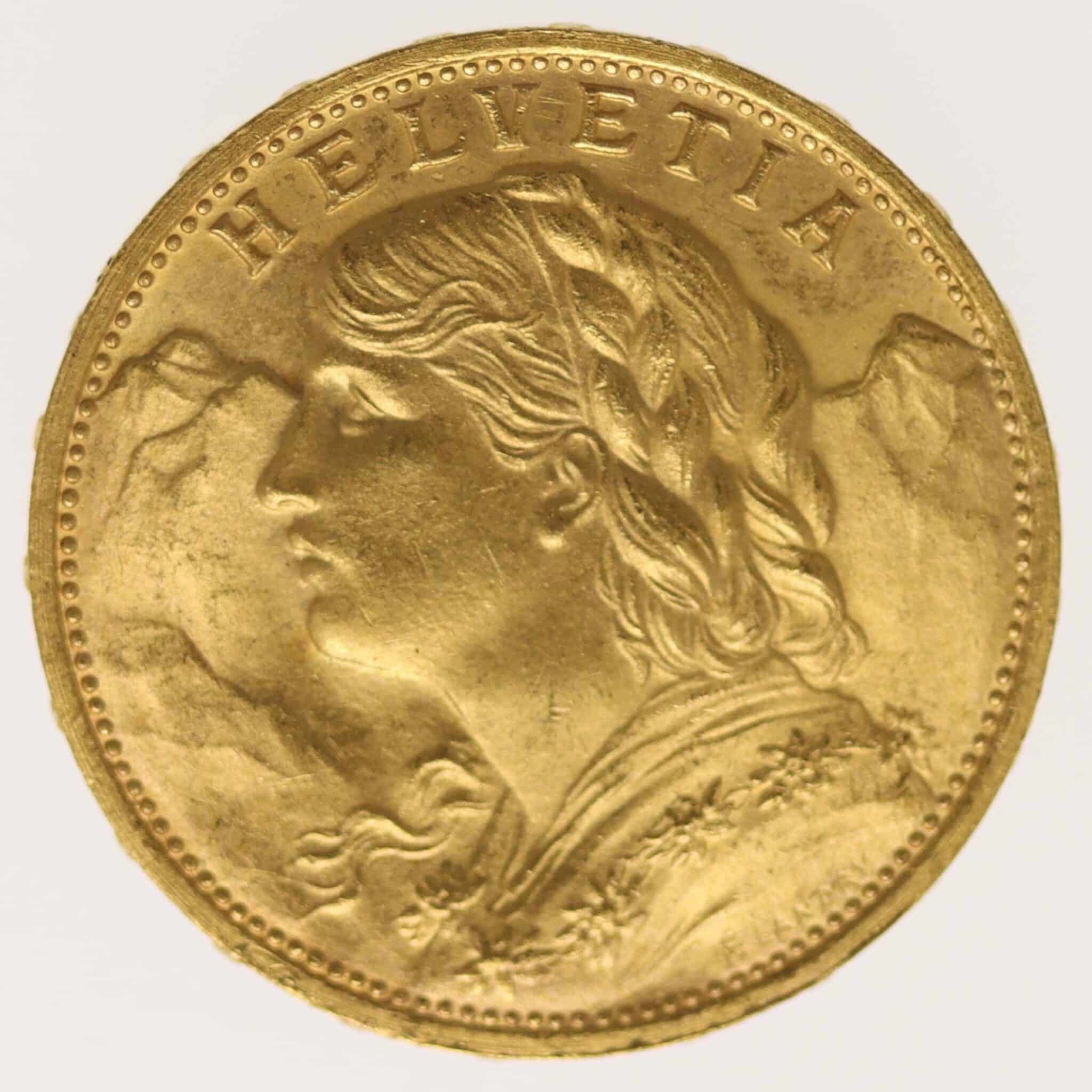 Schweiz 20 Franken 1926 B Vreneli