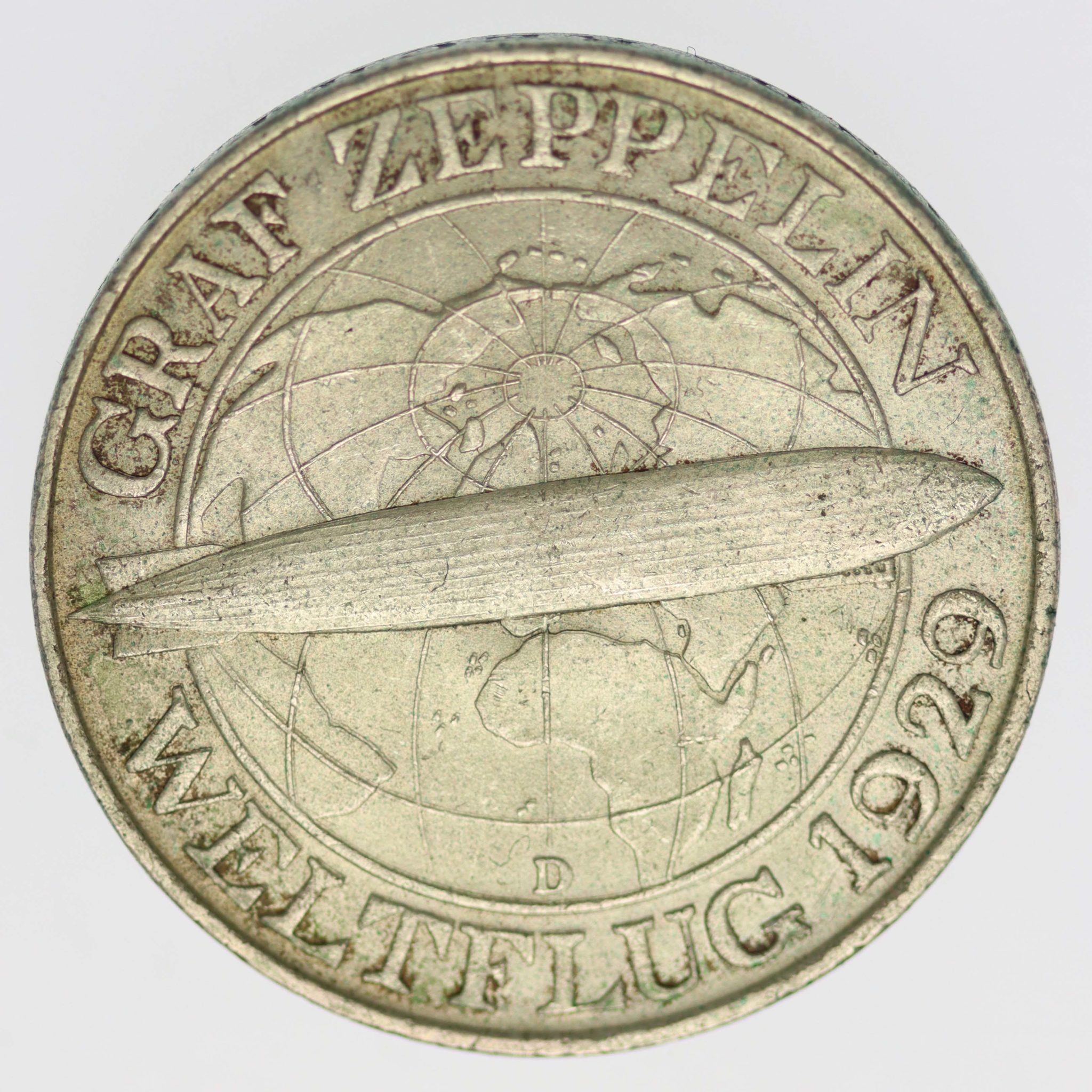 Weimarer Republik 3 Reichsmark 1930 D Zeppelin