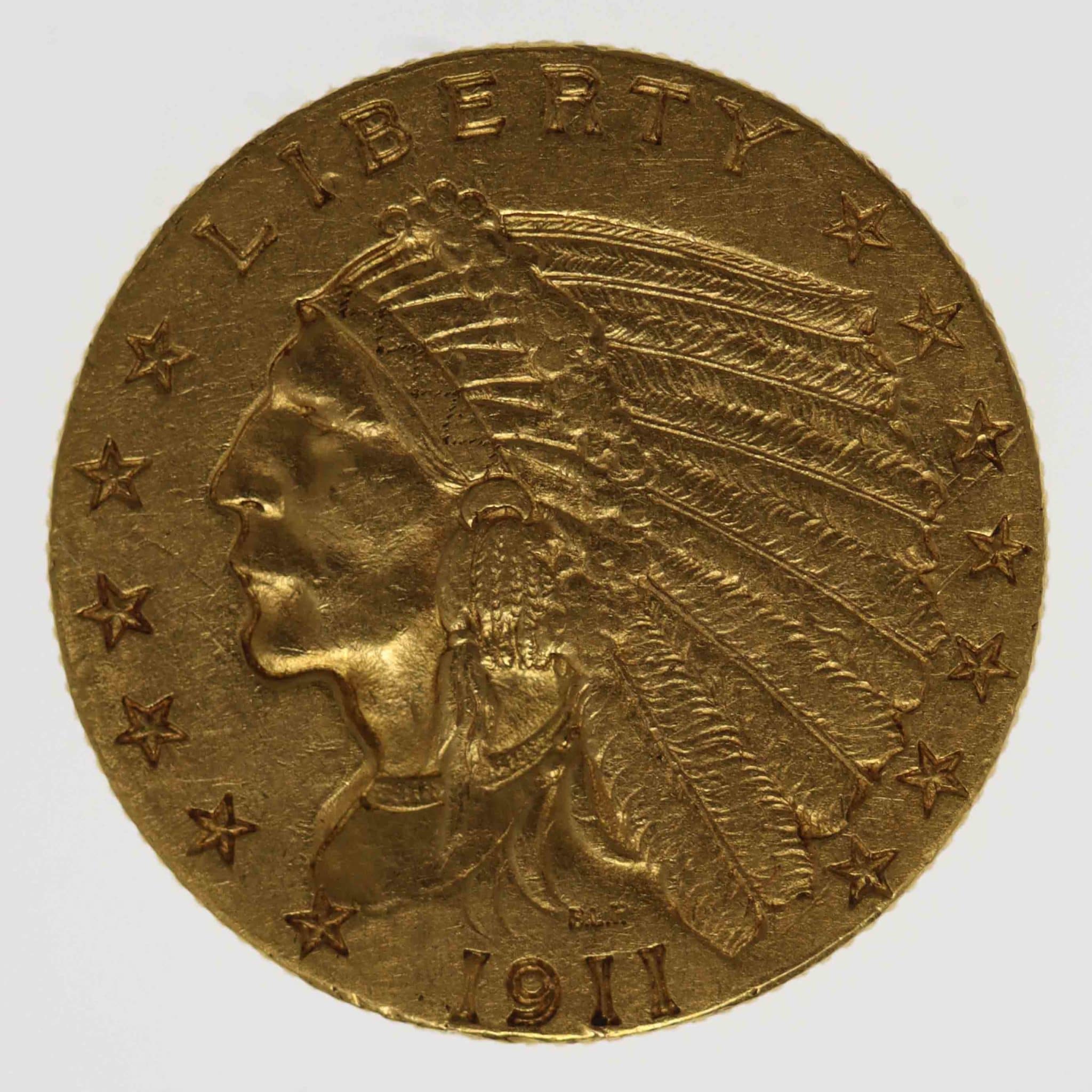 USA 2,5 Dollars 1911 Indianer