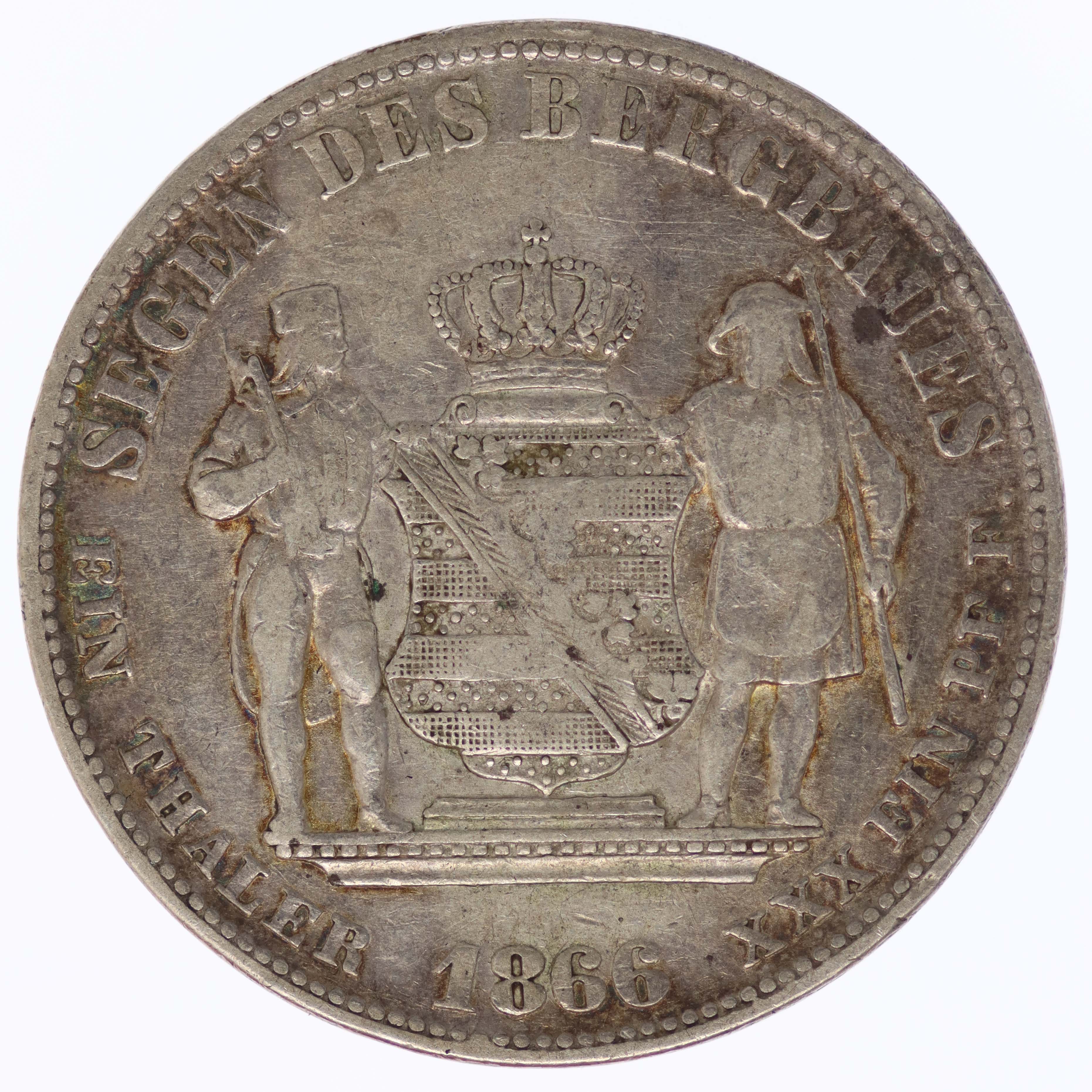 Sachsen Johann Ausbeutetaler 1866