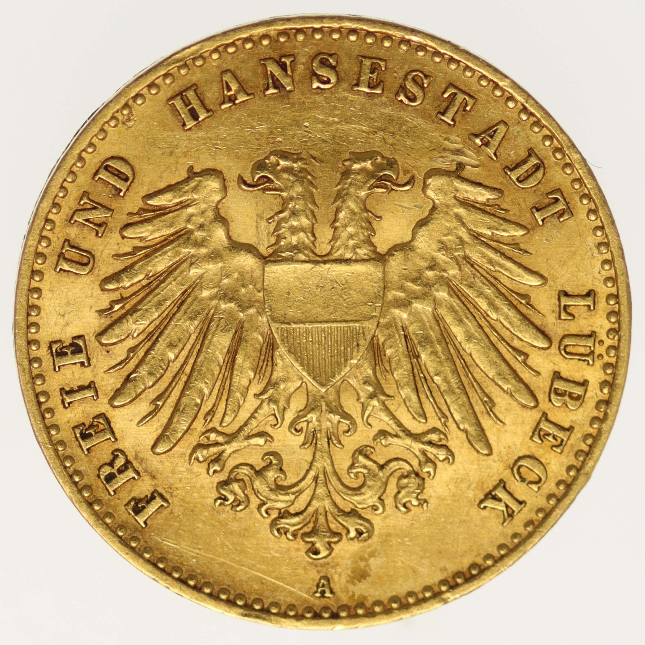 Lübeck Stadtwappen 10 Mark 1901 A