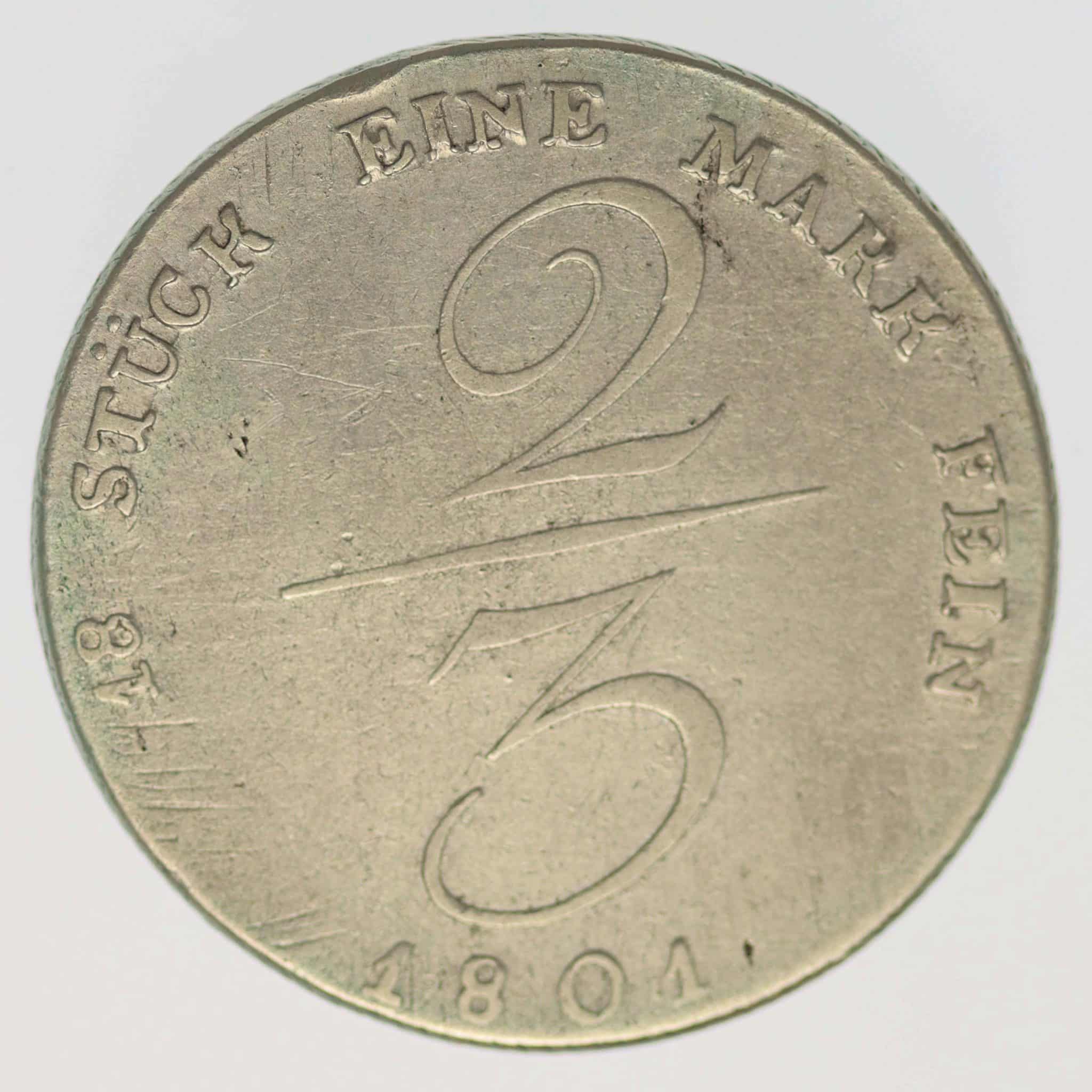 Preussen Friedrich Wilhelm III. 2/3 Taler 1801