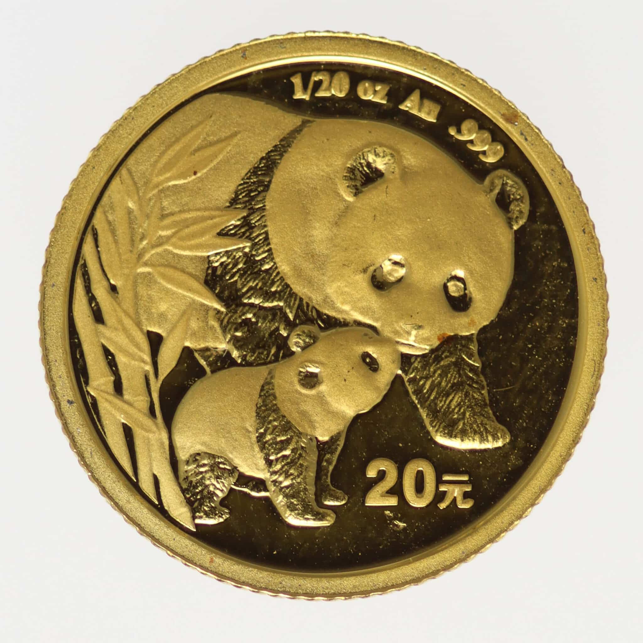 China Panda 20 Yuan 2004 1/20 Unze