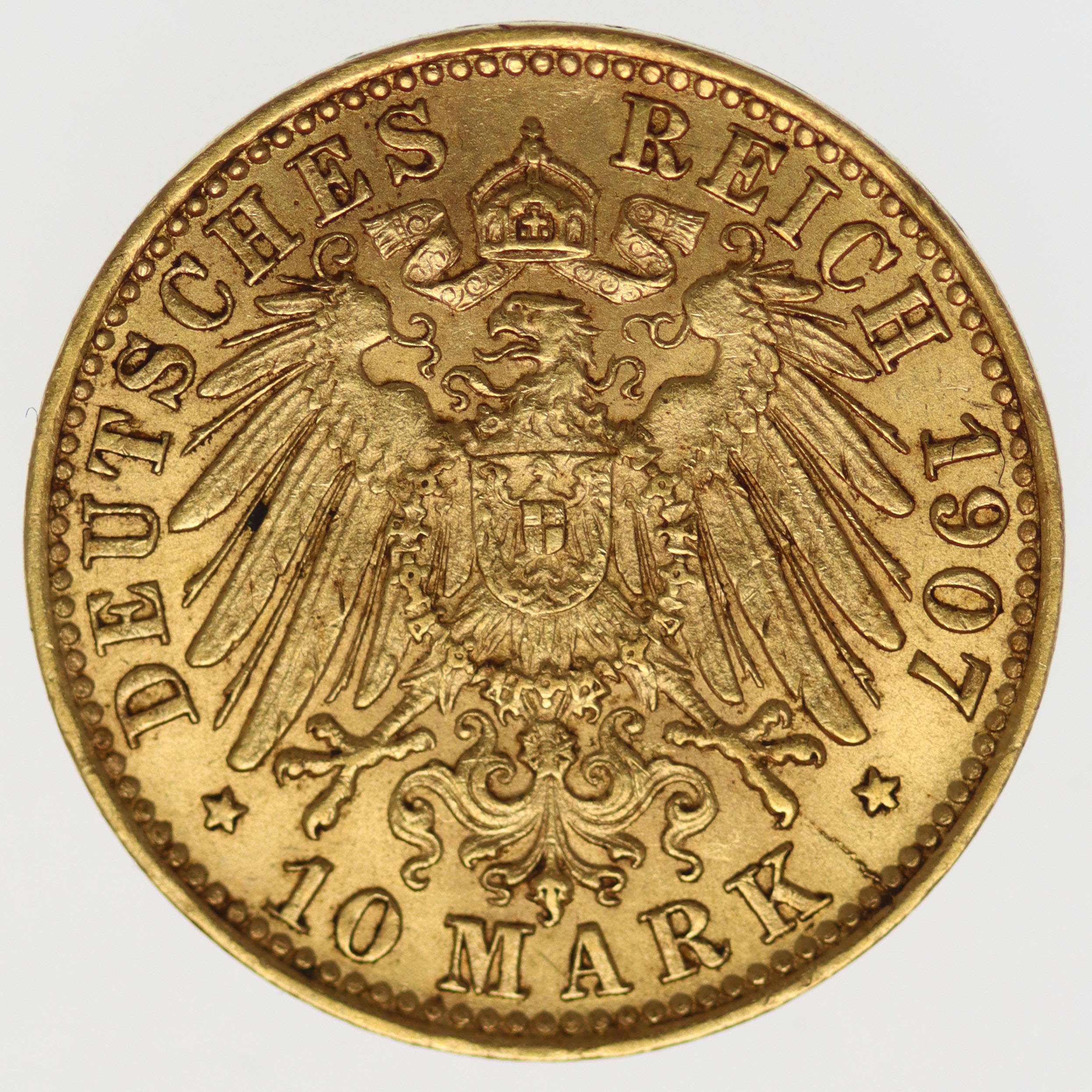Bremen Stadtwappen 10 Mark 1907 J