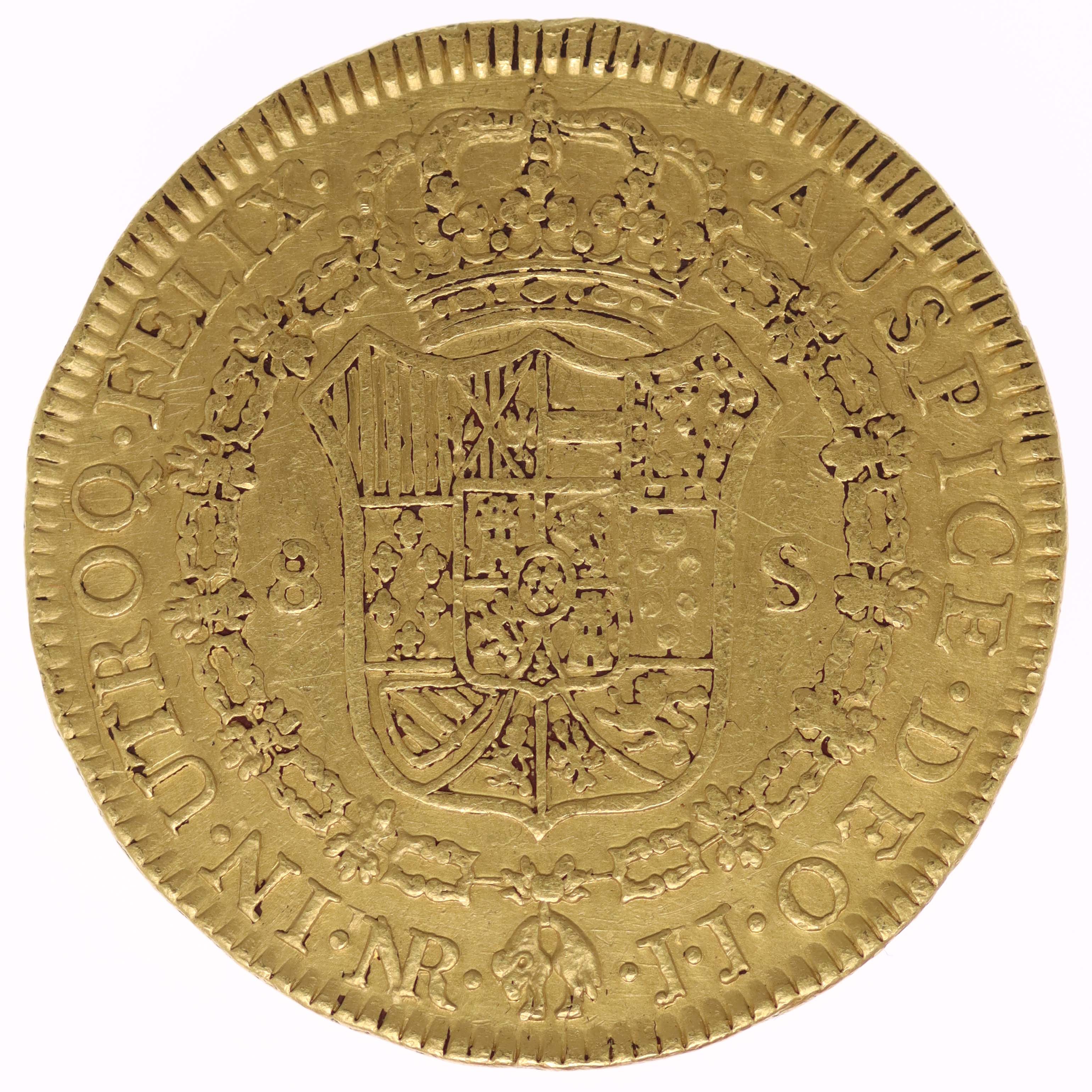 Kolumbien Carlos IV. 8 Escudos 1807 NR