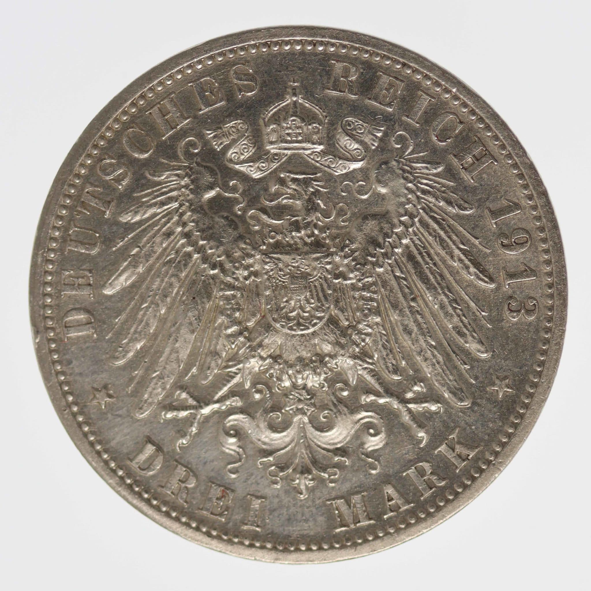 Lippe Leopold IV. 3 Mark 1913 A