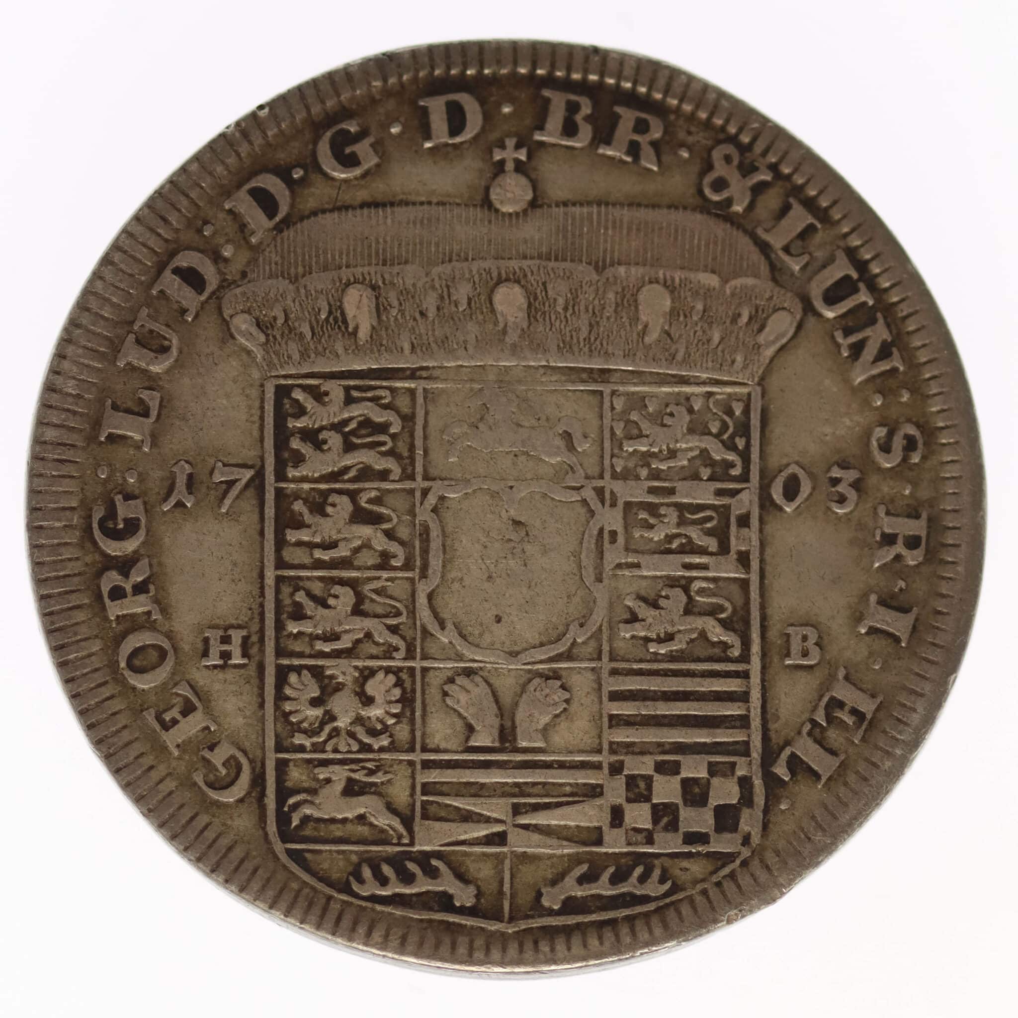 Braunschweig Calenberg Hannover Georg Ludwig Taler 1703