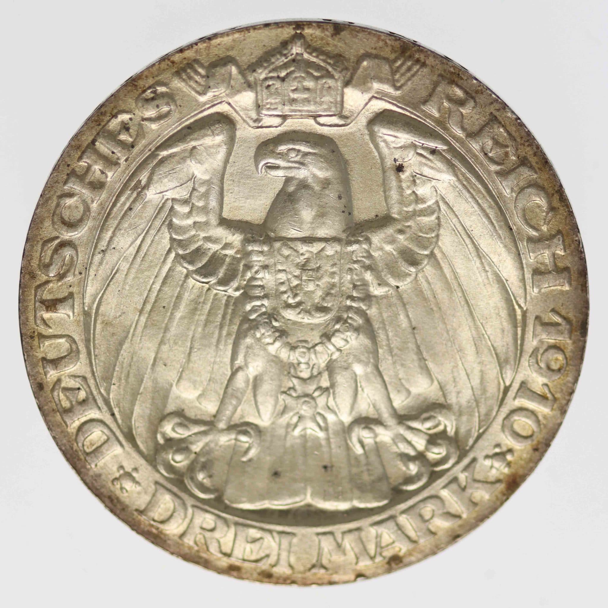 Preussen Wilhelm II. 3 Mark 1910