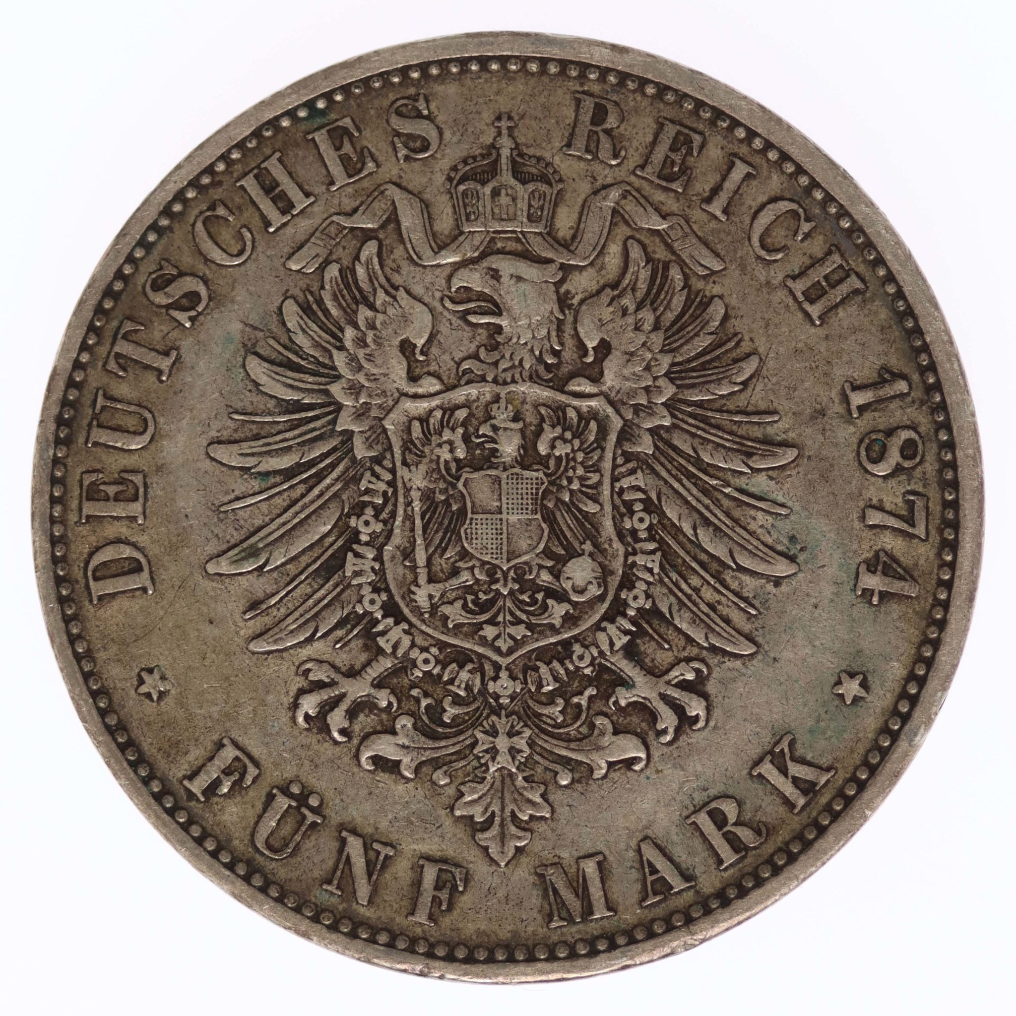Bayern Ludwig II. 5 Mark 1874