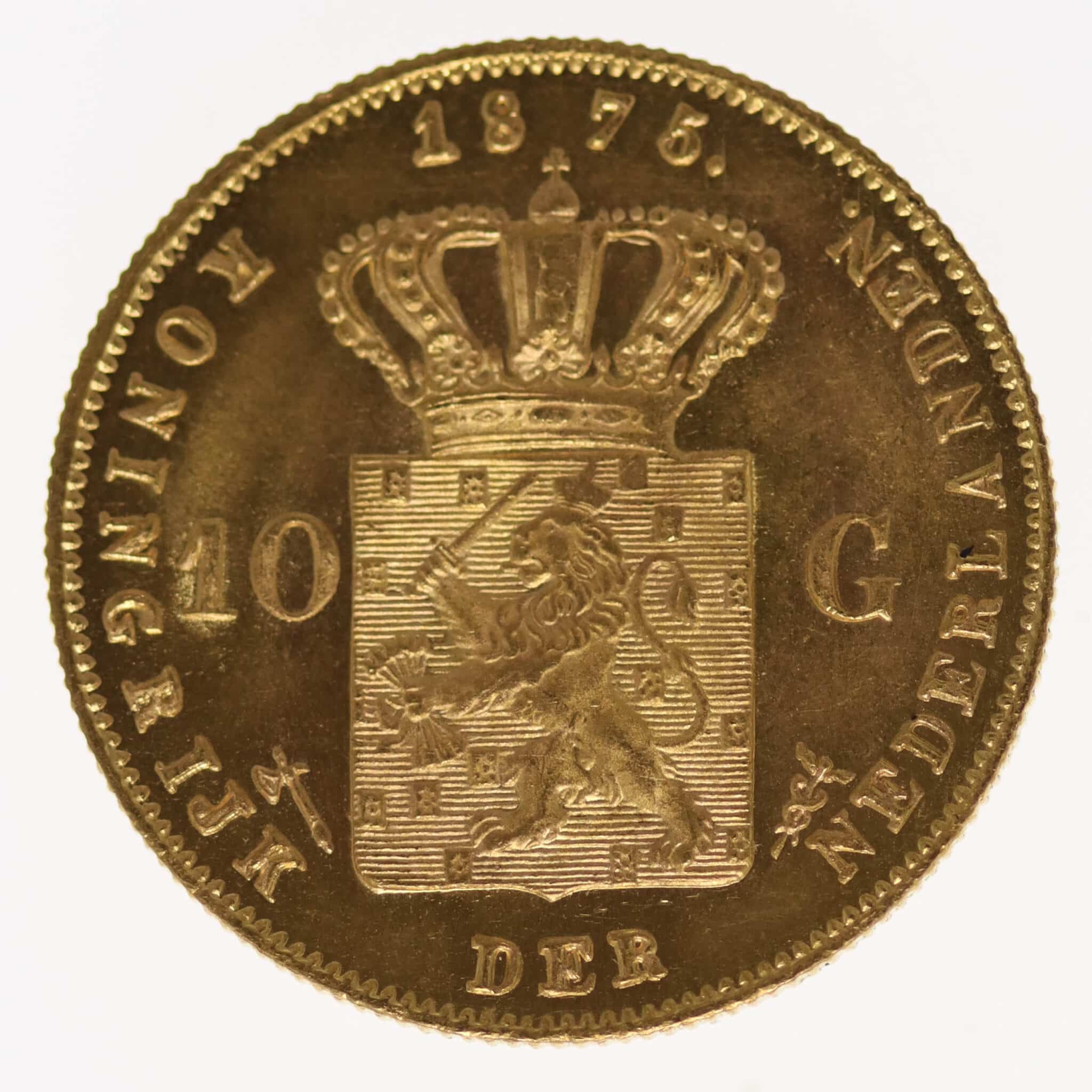 Niederlande Wilhelm III. 10 Gulden 1875