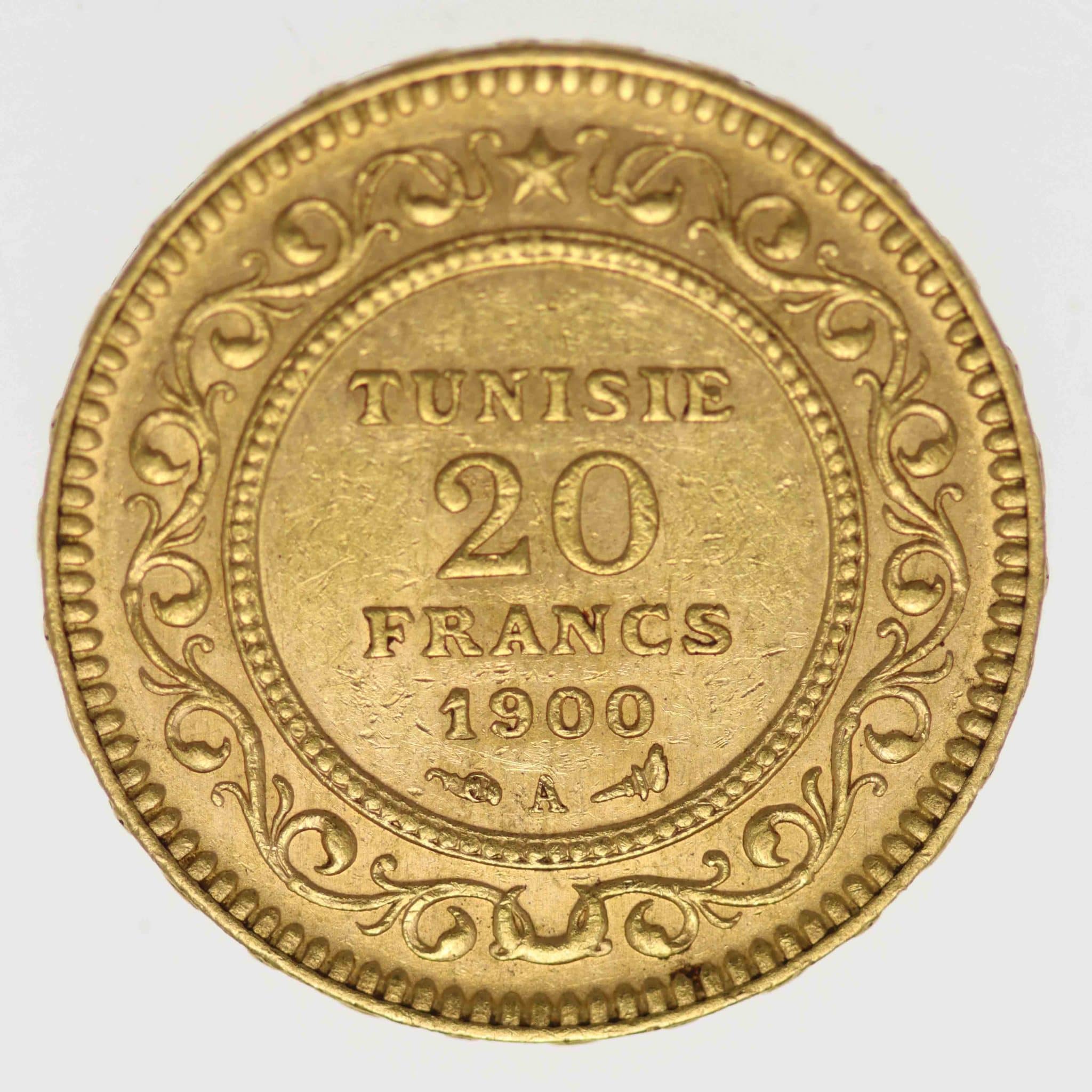 Tunesien Ali Bey 20 Francs 1900