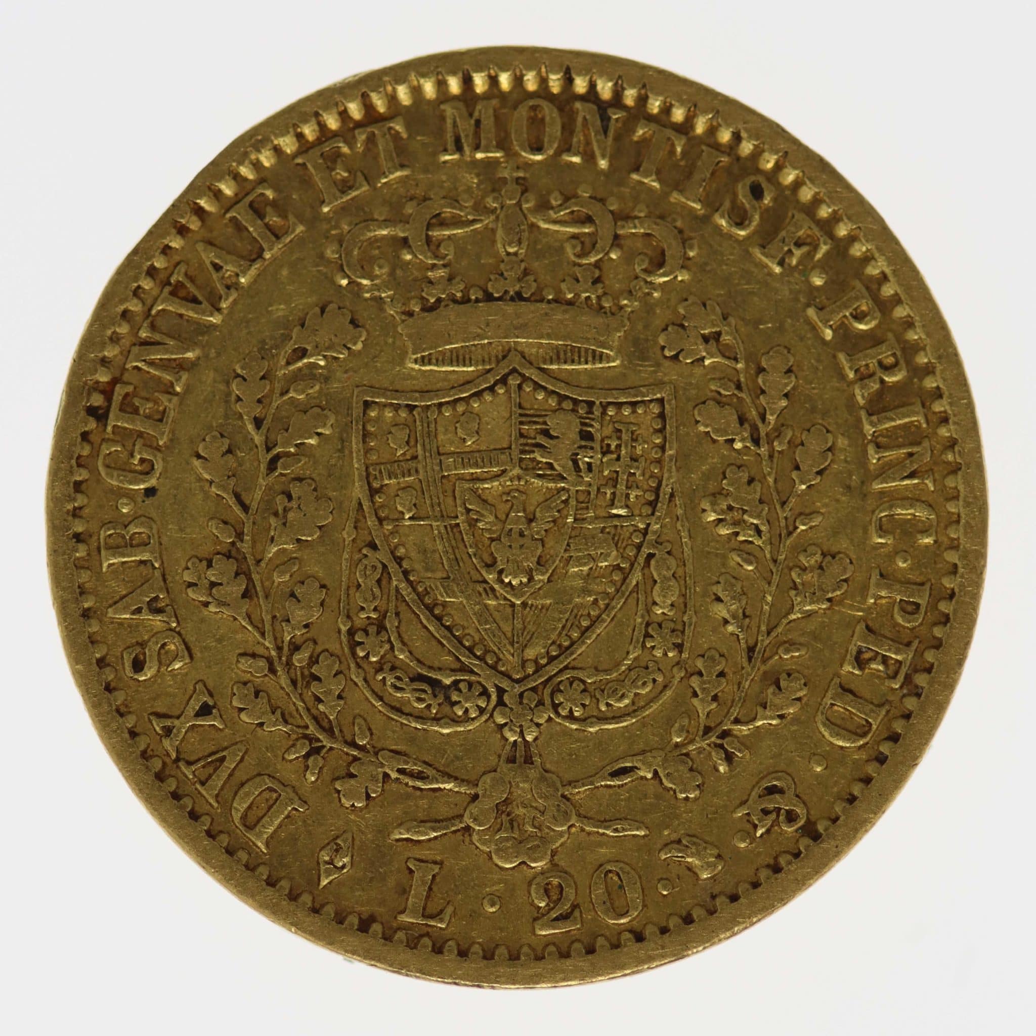 Italien Sardinien Karl Felix 20 Lire 1828