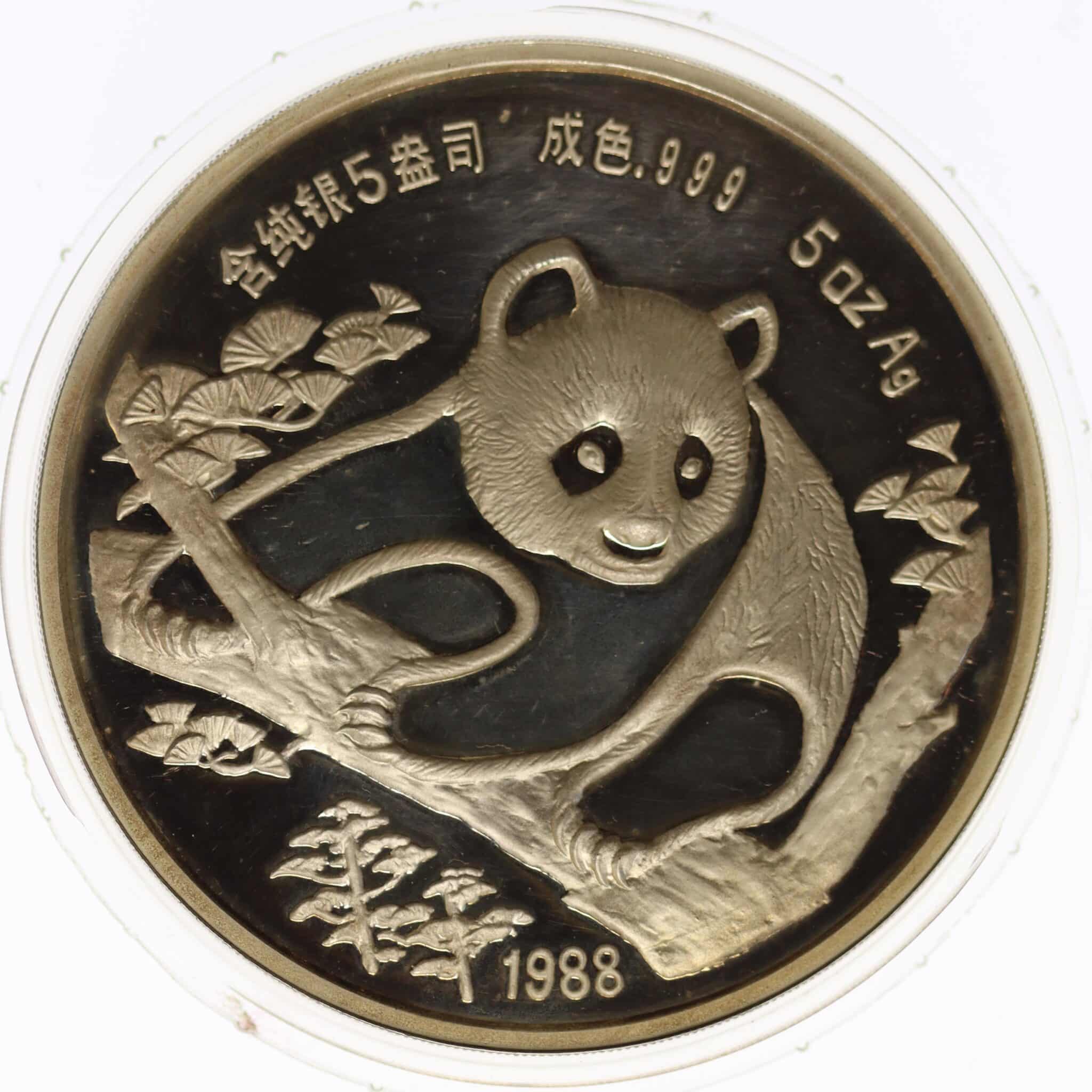 China Panda Silbermedaille 1988 5 Unzen