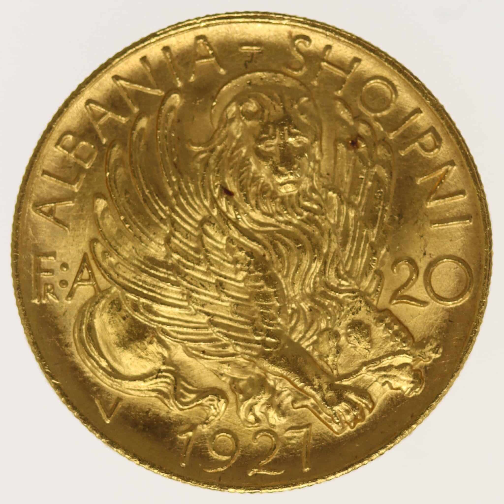 Albanien Amet Zogu I. 20 Franga 1927