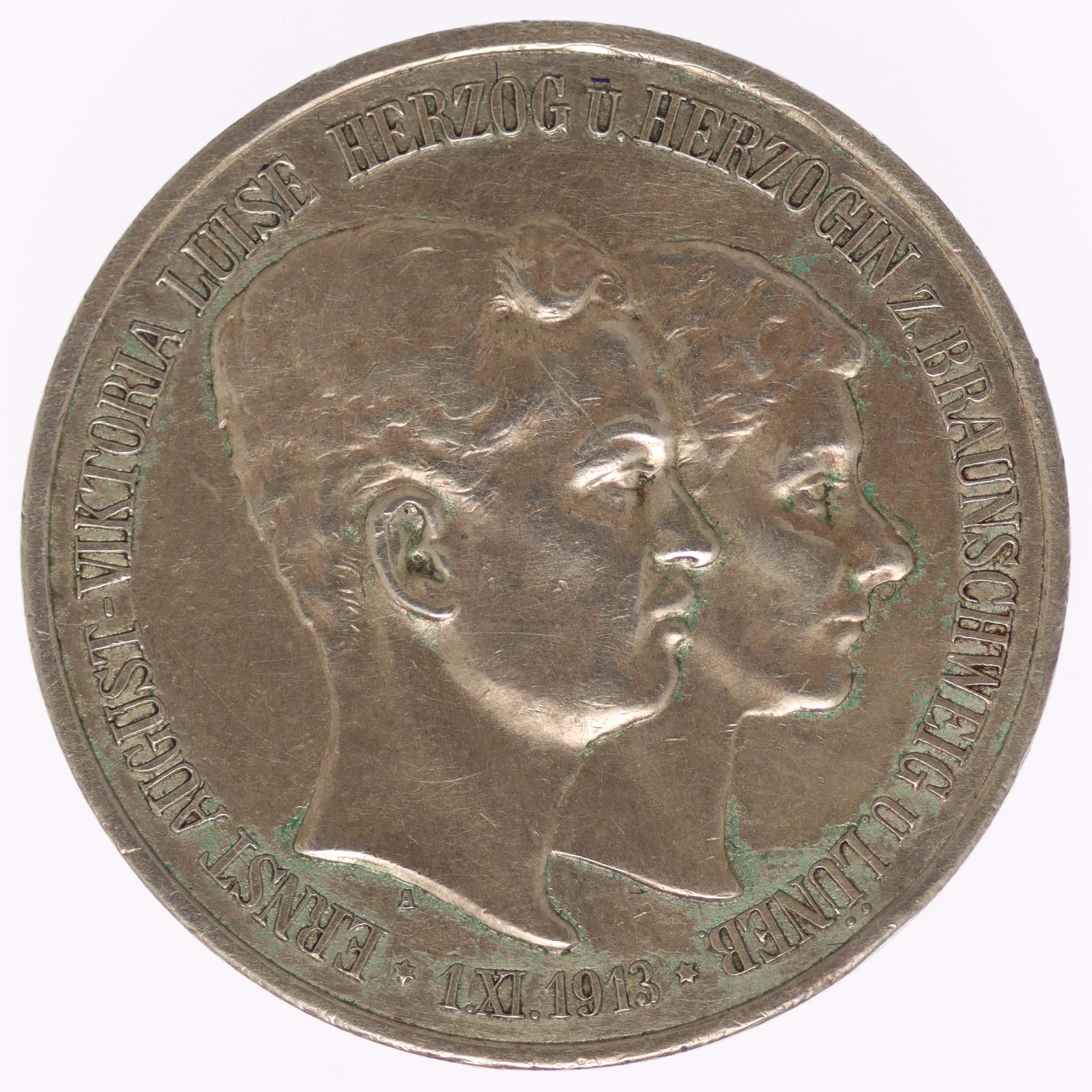 Braunschweig Lüneburg Ernst August 3 Mark 1915 A