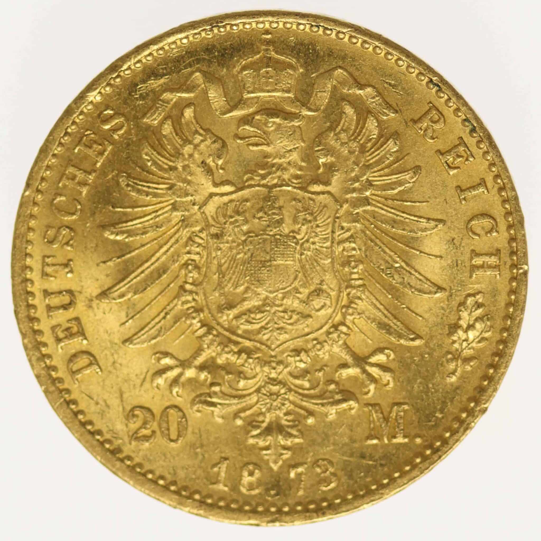 Bayern Ludwig II. 20 Mark 1873