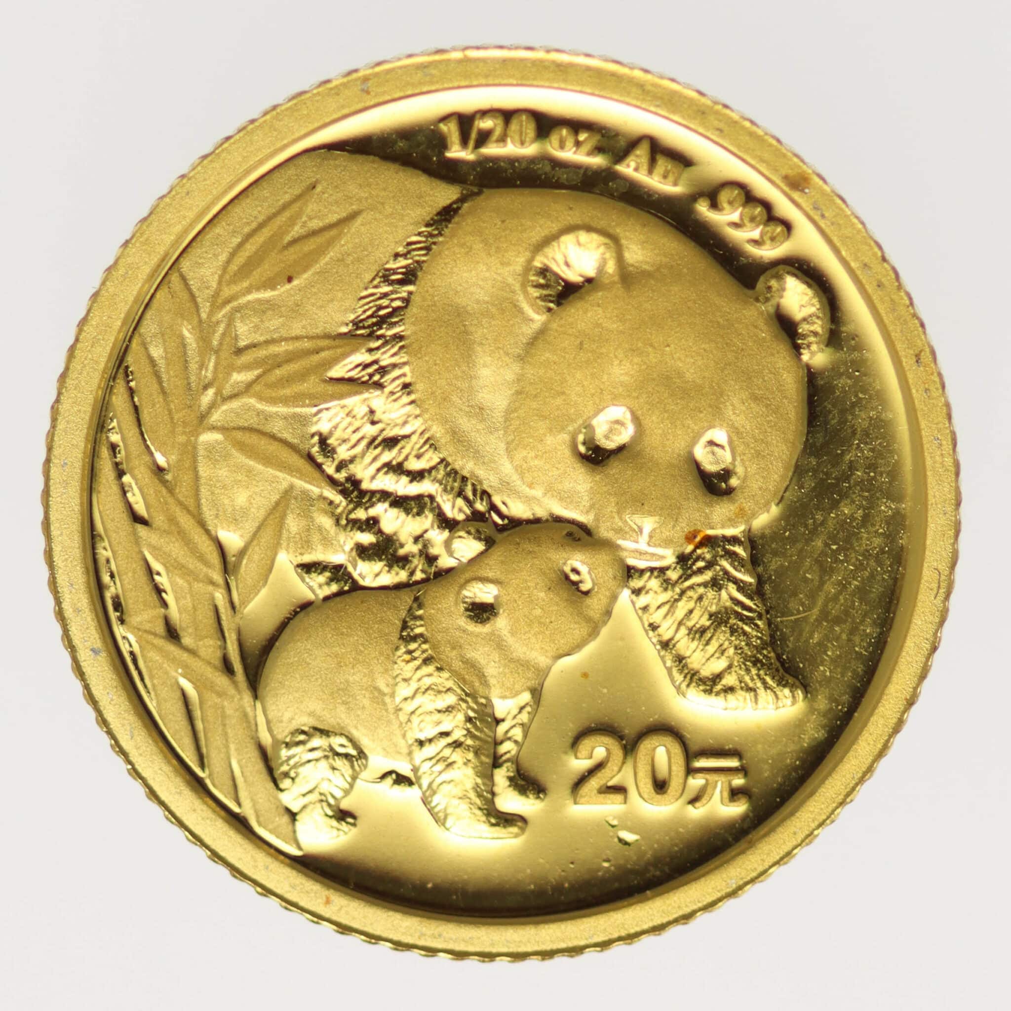 China Panda 20 Yuan 2004 1/20 Unze