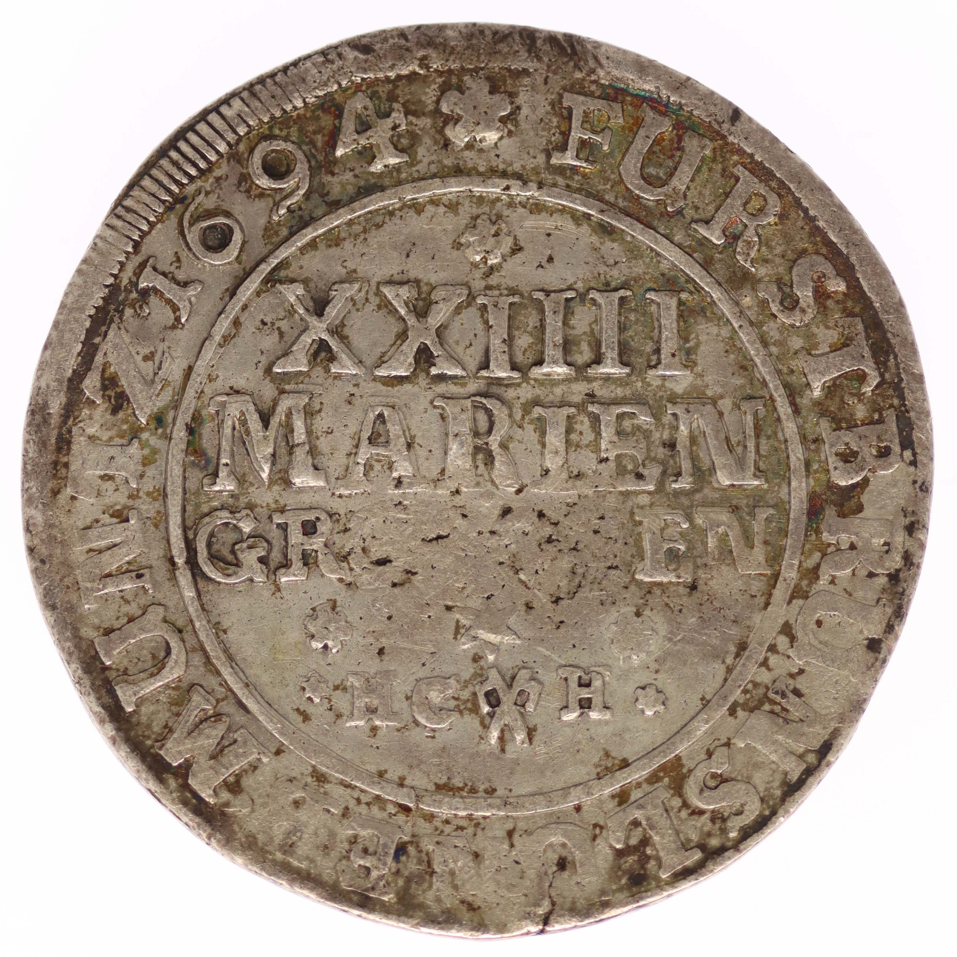 Braunschweig Wolfenbüttel Rudolf August und Anton Ulrich 2/3 Taler 1694