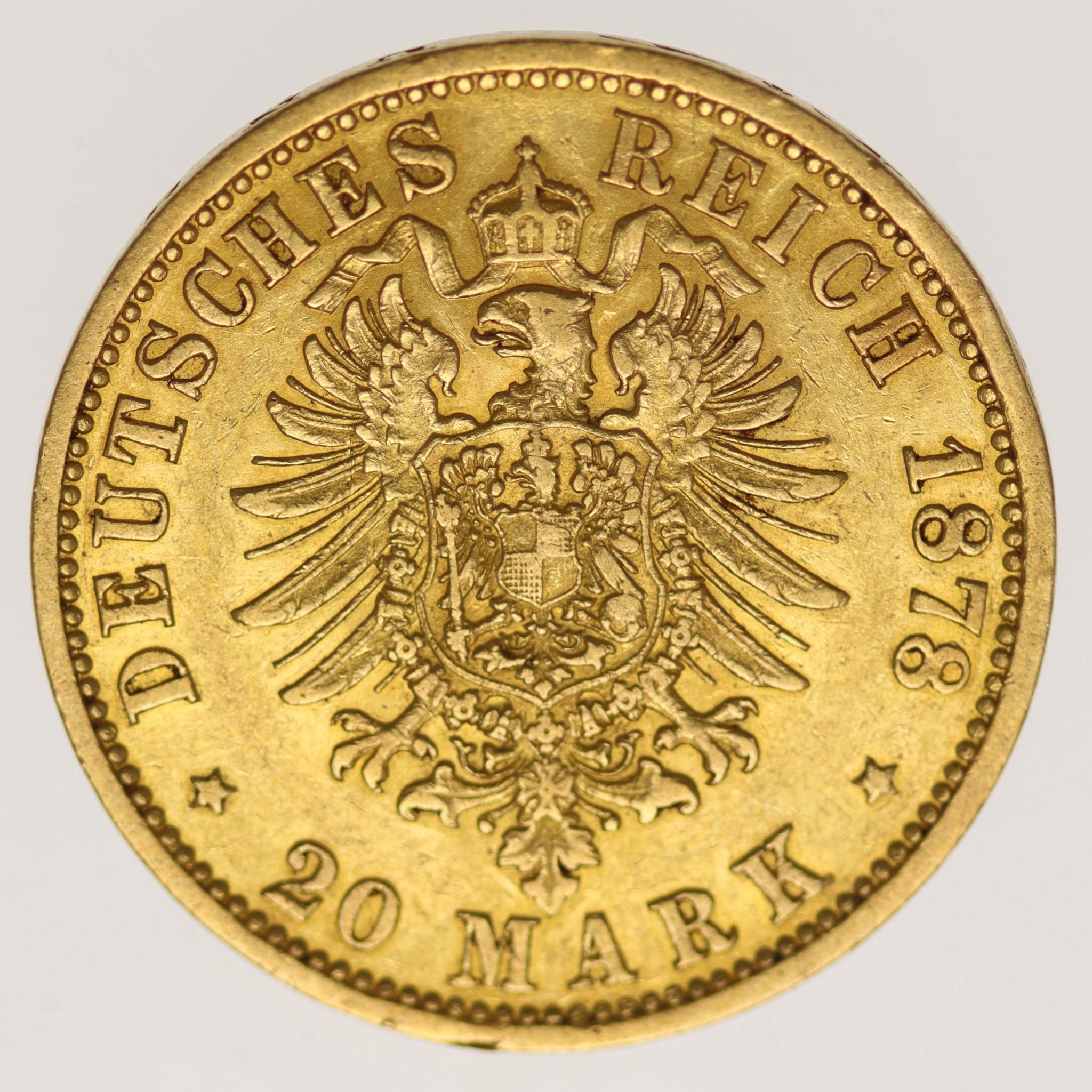 Hamburg Stadtwappen 20 Mark 1878