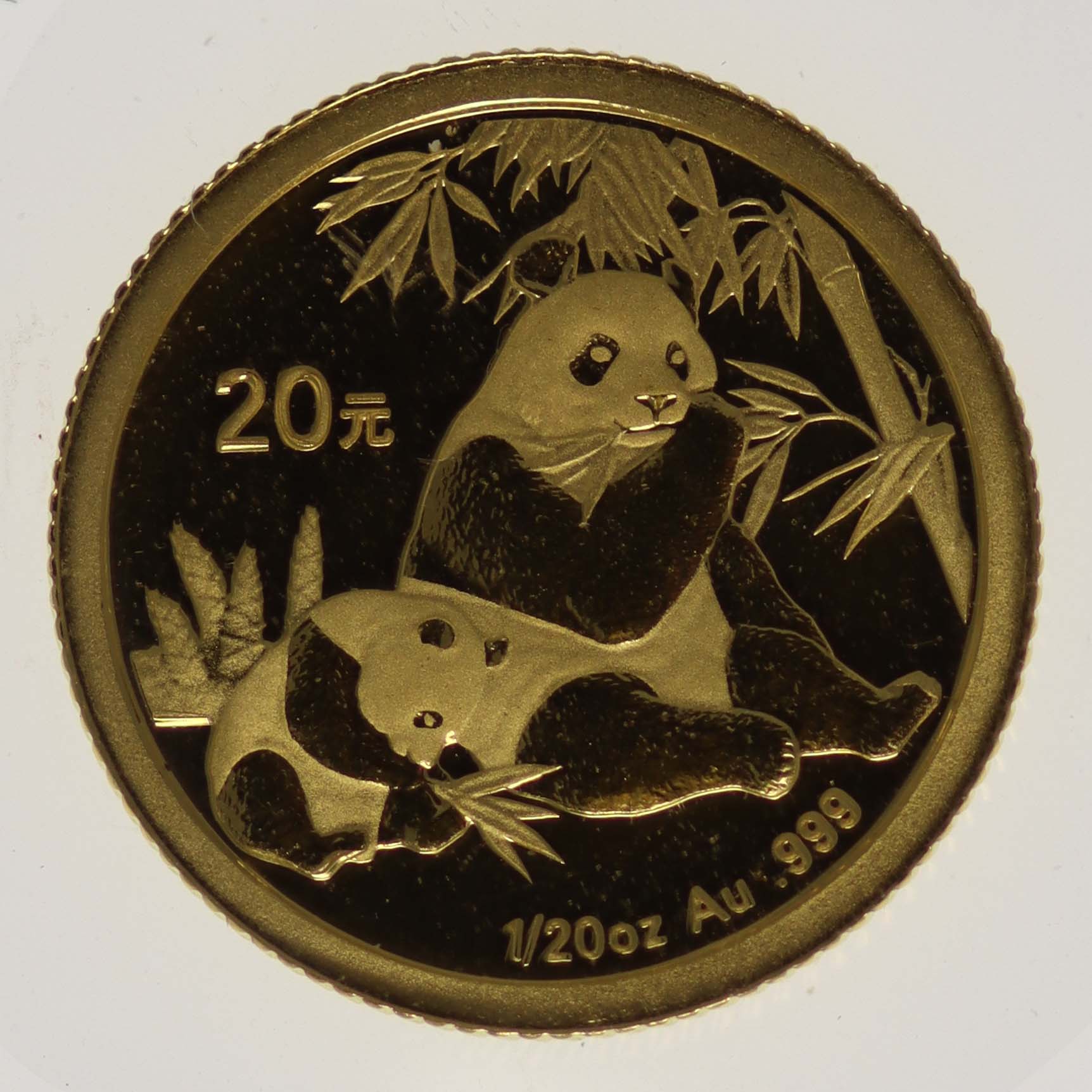 China Panda 20 Yuan 2007 1/20 Unze
