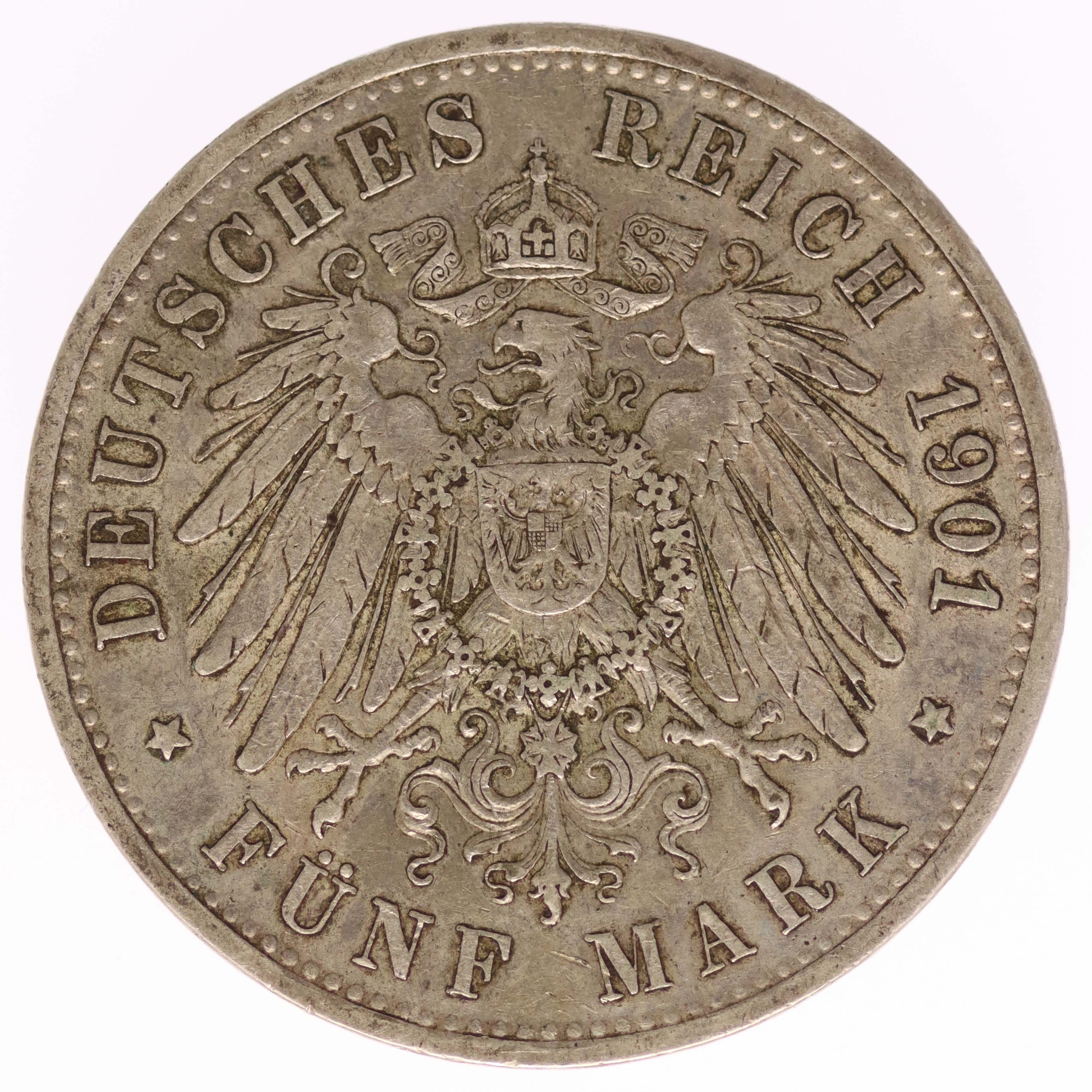 Sachsen Altenburg Ernst 5 Mark 1901