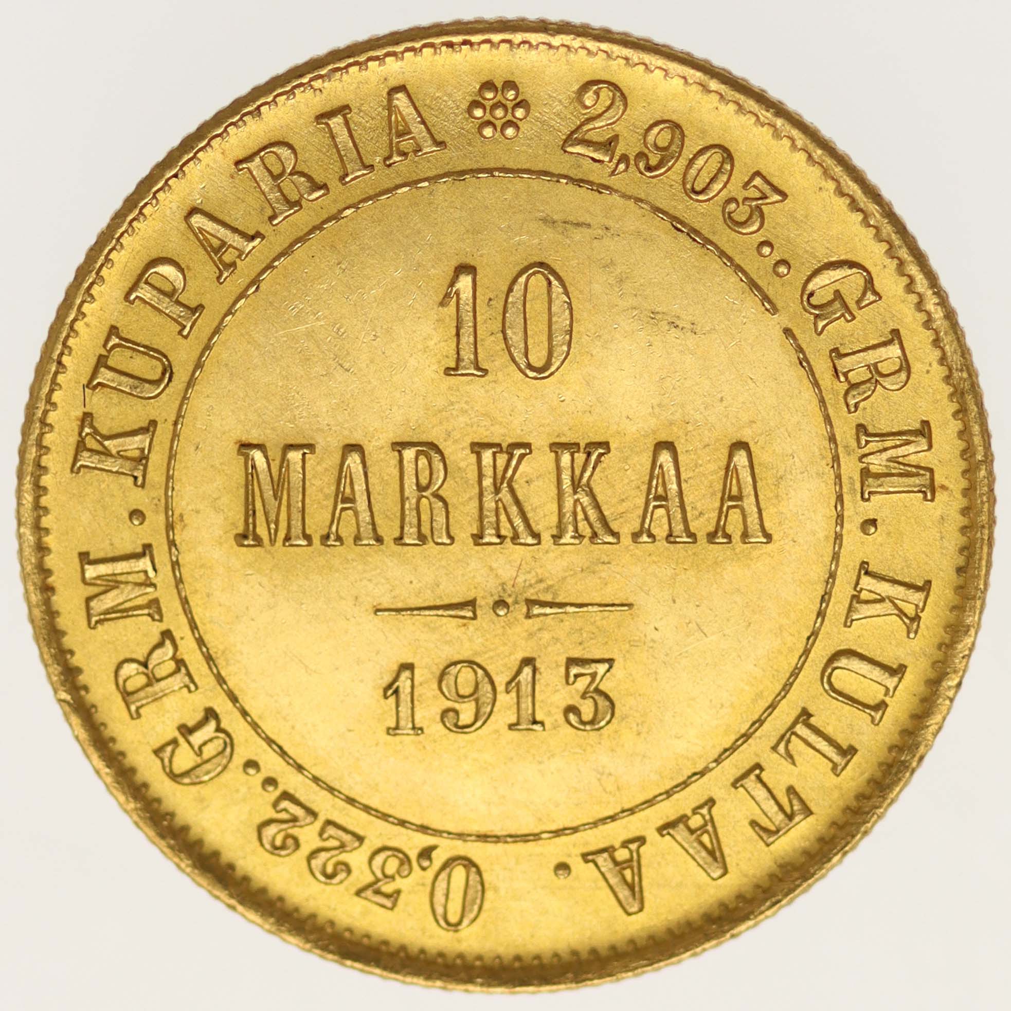 Finnland Nikolaus II. 10 Markkaa 1913