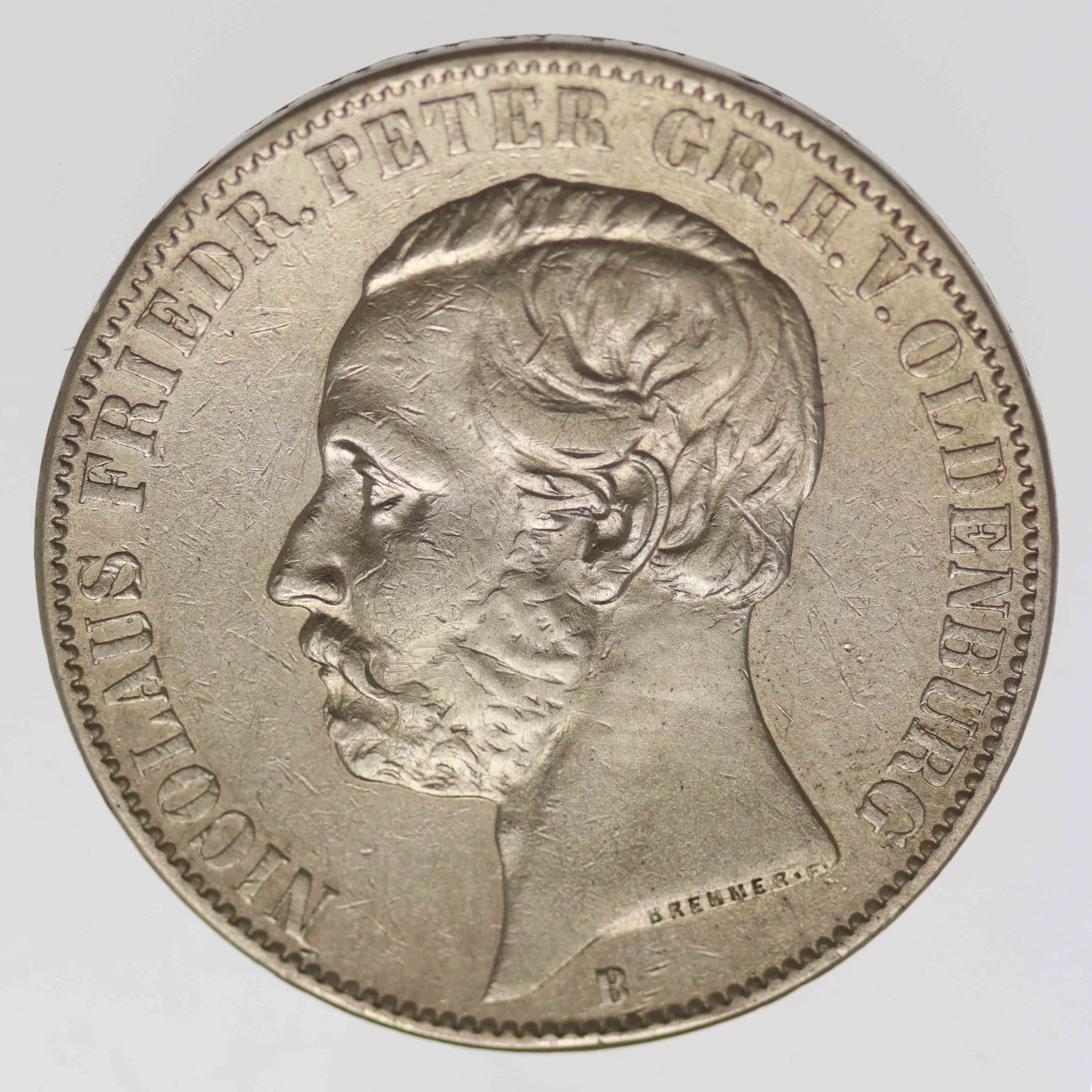 Oldenburg Nicolaus Friedrich Peter Vereinstaler 1866 B
