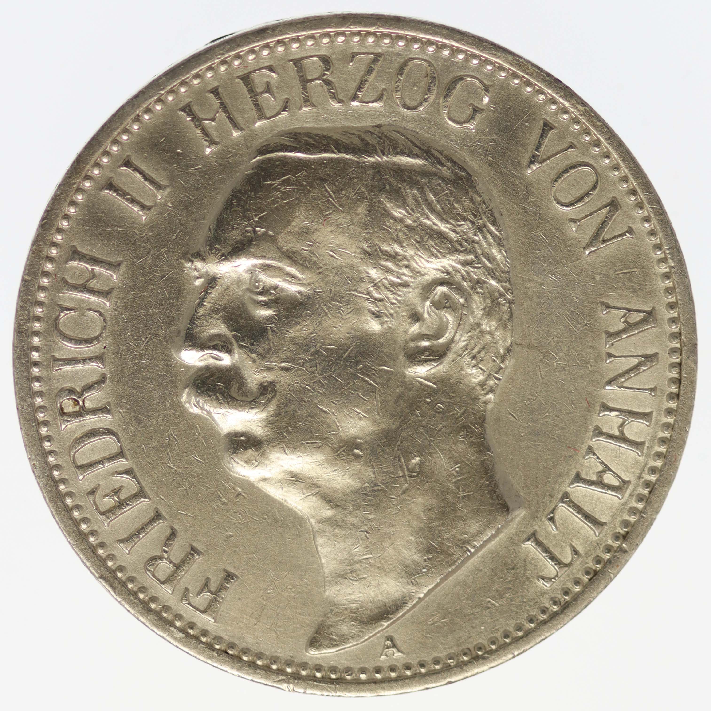 Anhalt Friedrich II. 3 Mark 1909 A
